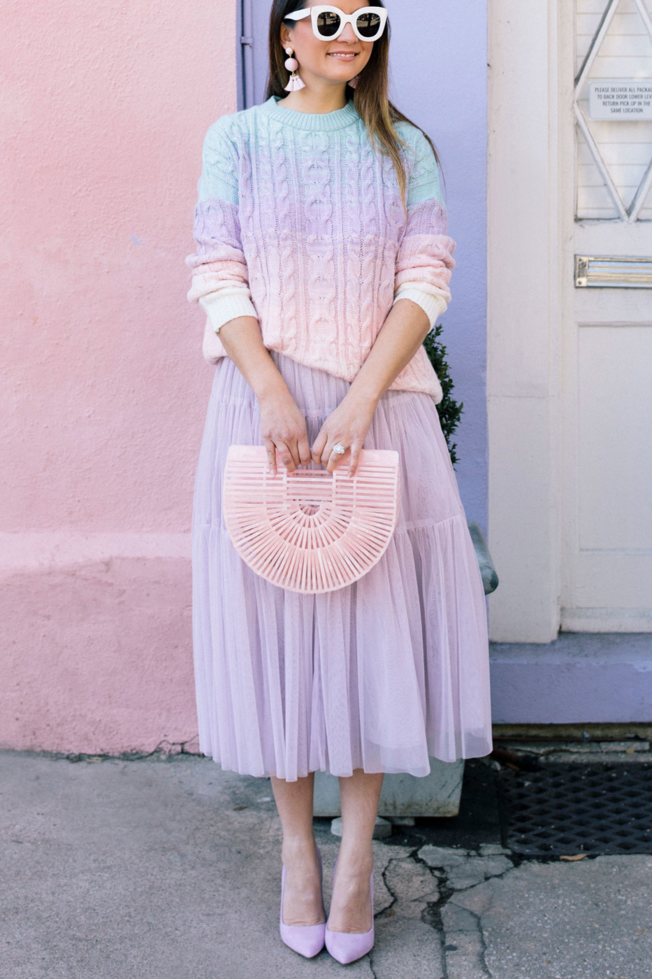 Ombré Pastel Sweater and Tulle Skirt in Charleston