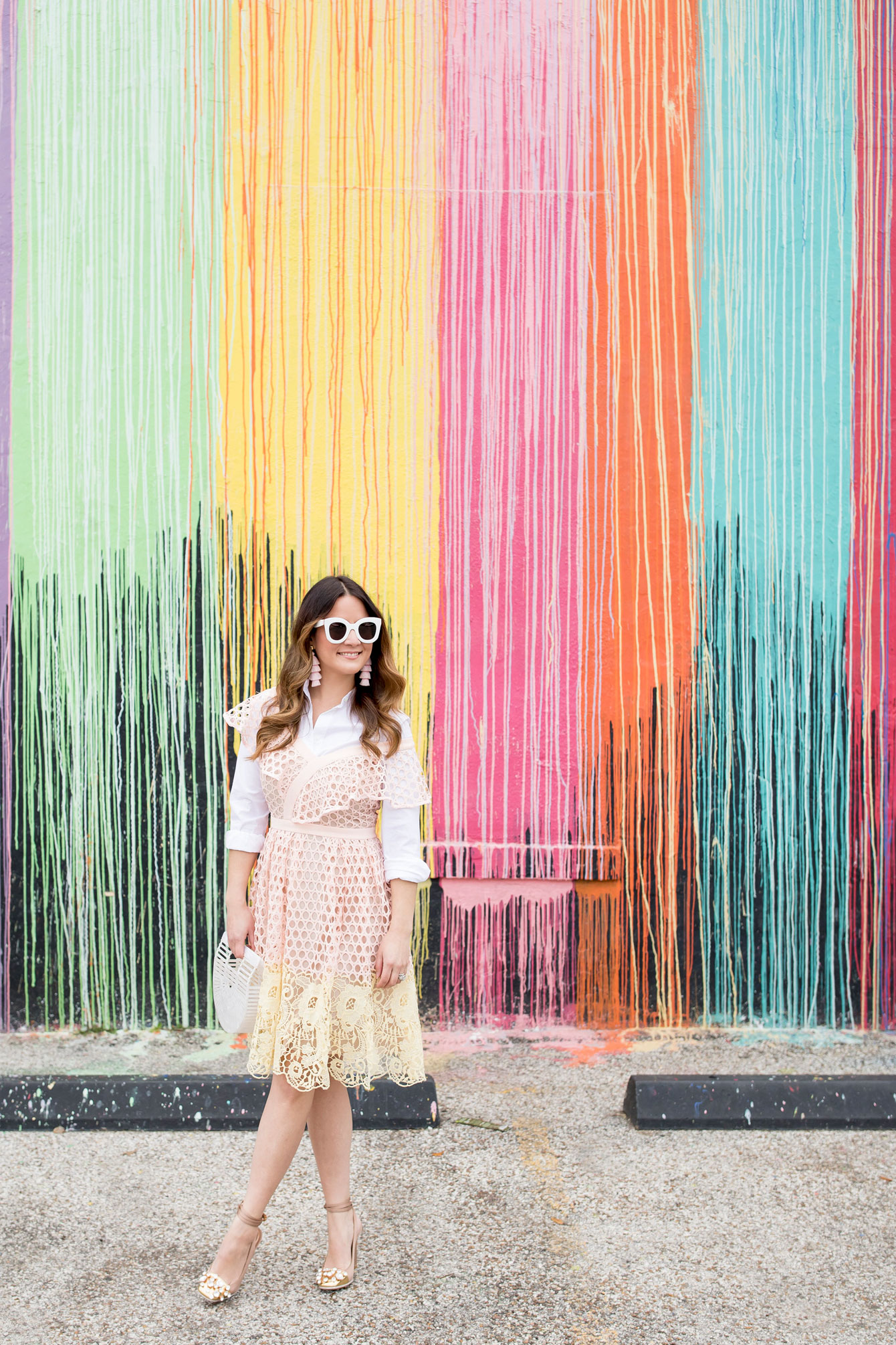 Dripping Rainbow Paint Mural Houston