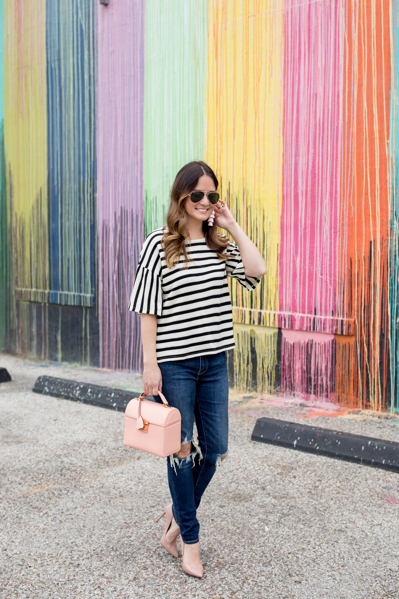 Madewell Stripe Bell Sleeve Top