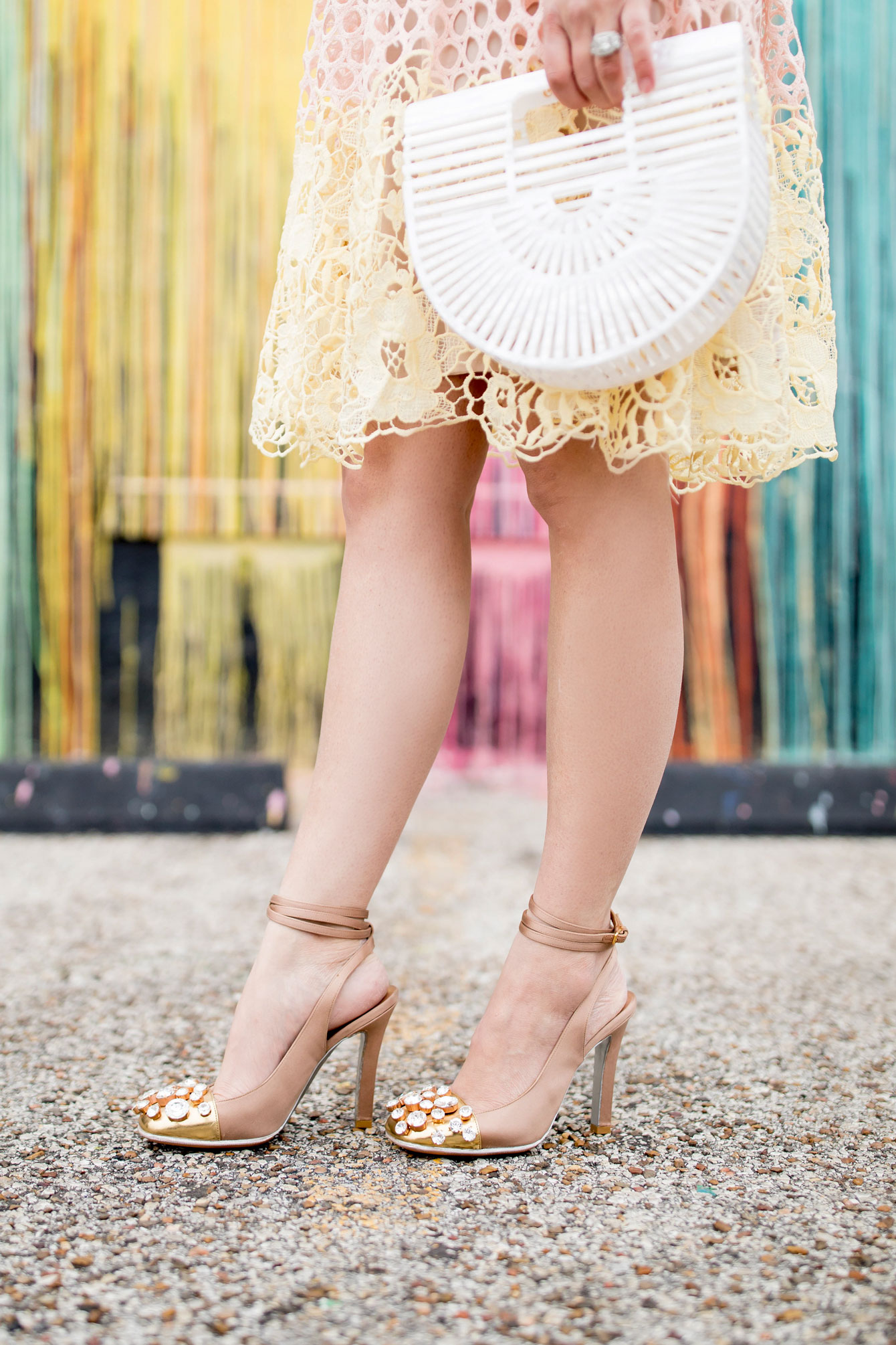 YSL Crystal Cap Toe Heels