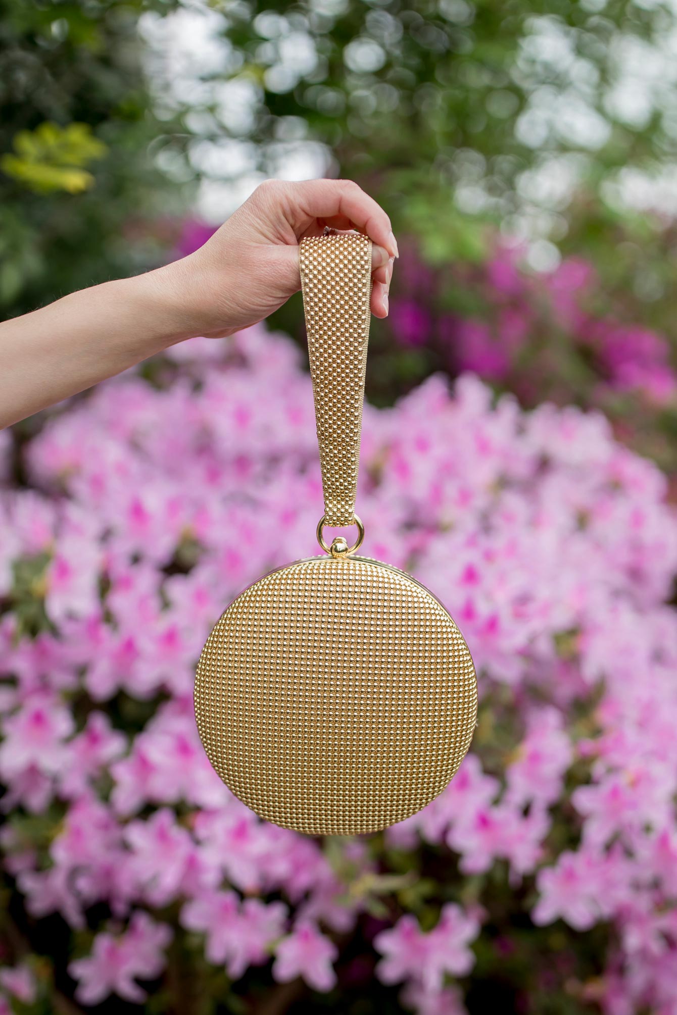 BHLDN Gold Circle Clutch