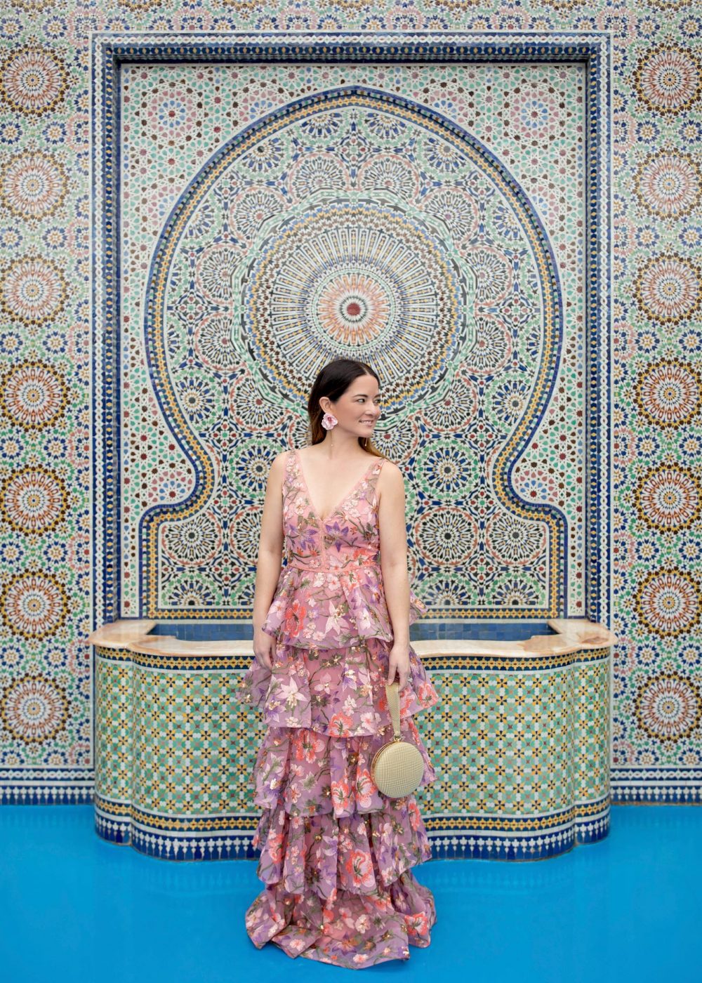 BHLDN Pink Embellished Gown