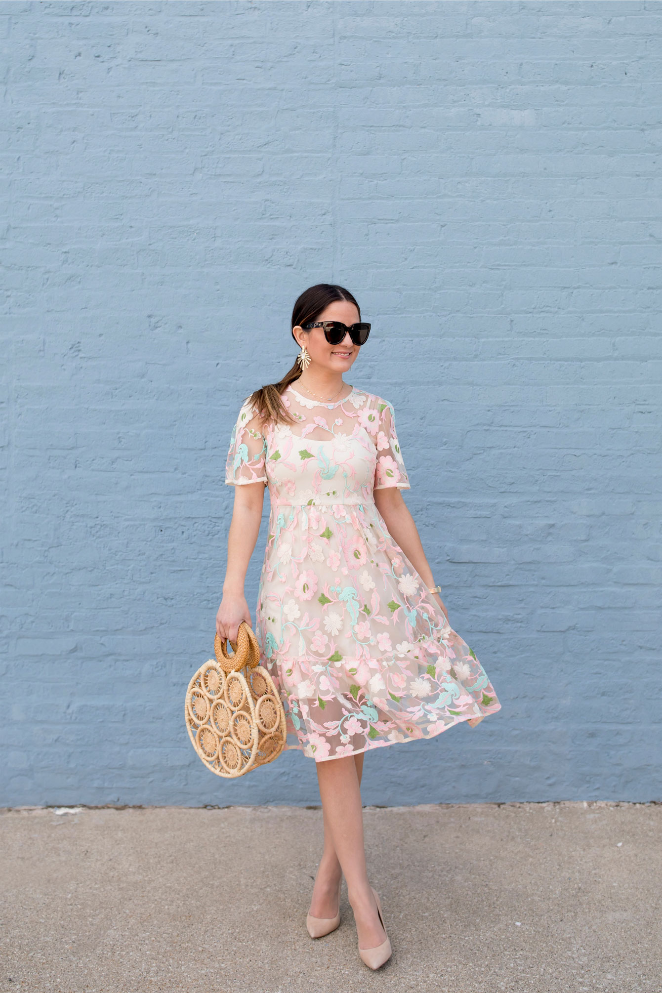 Donna Morgan Pastel Lace Dress