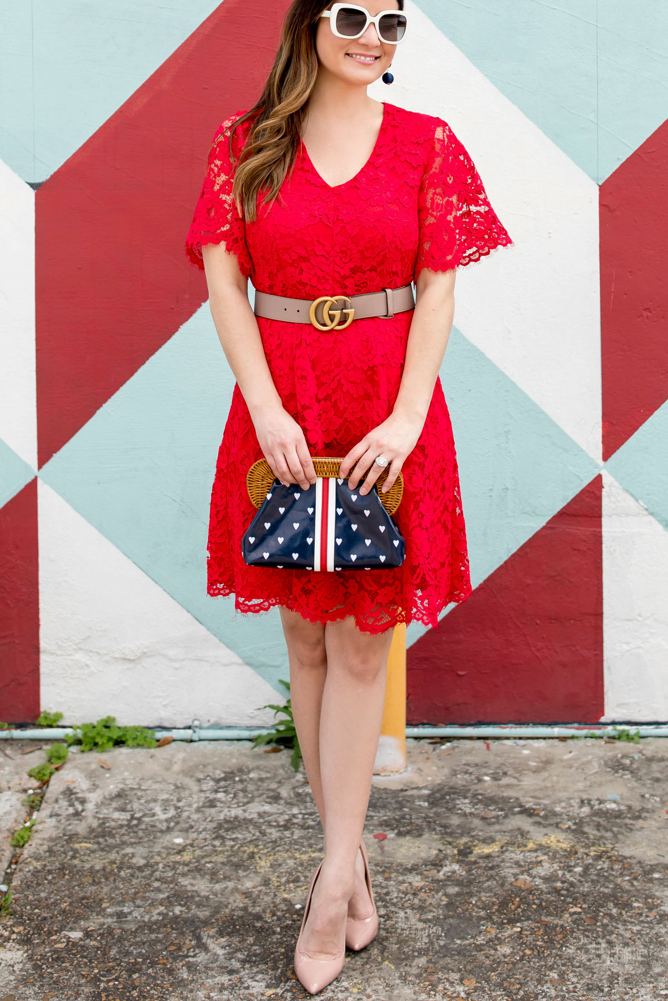 Draper James Red Lace Dress