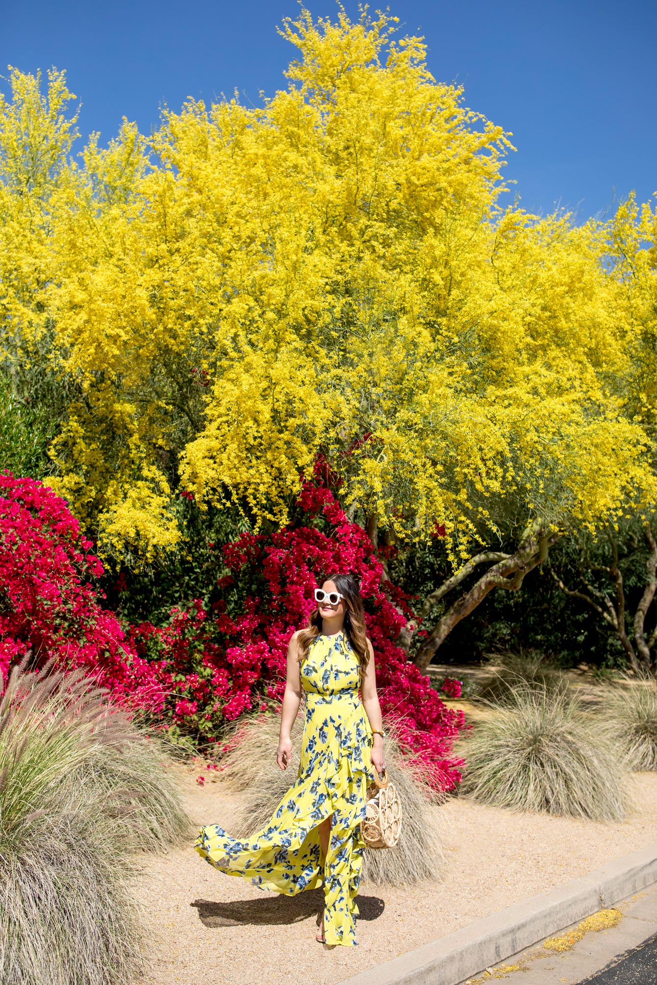 Eliza J Yellow Ruffle Maxi Dress