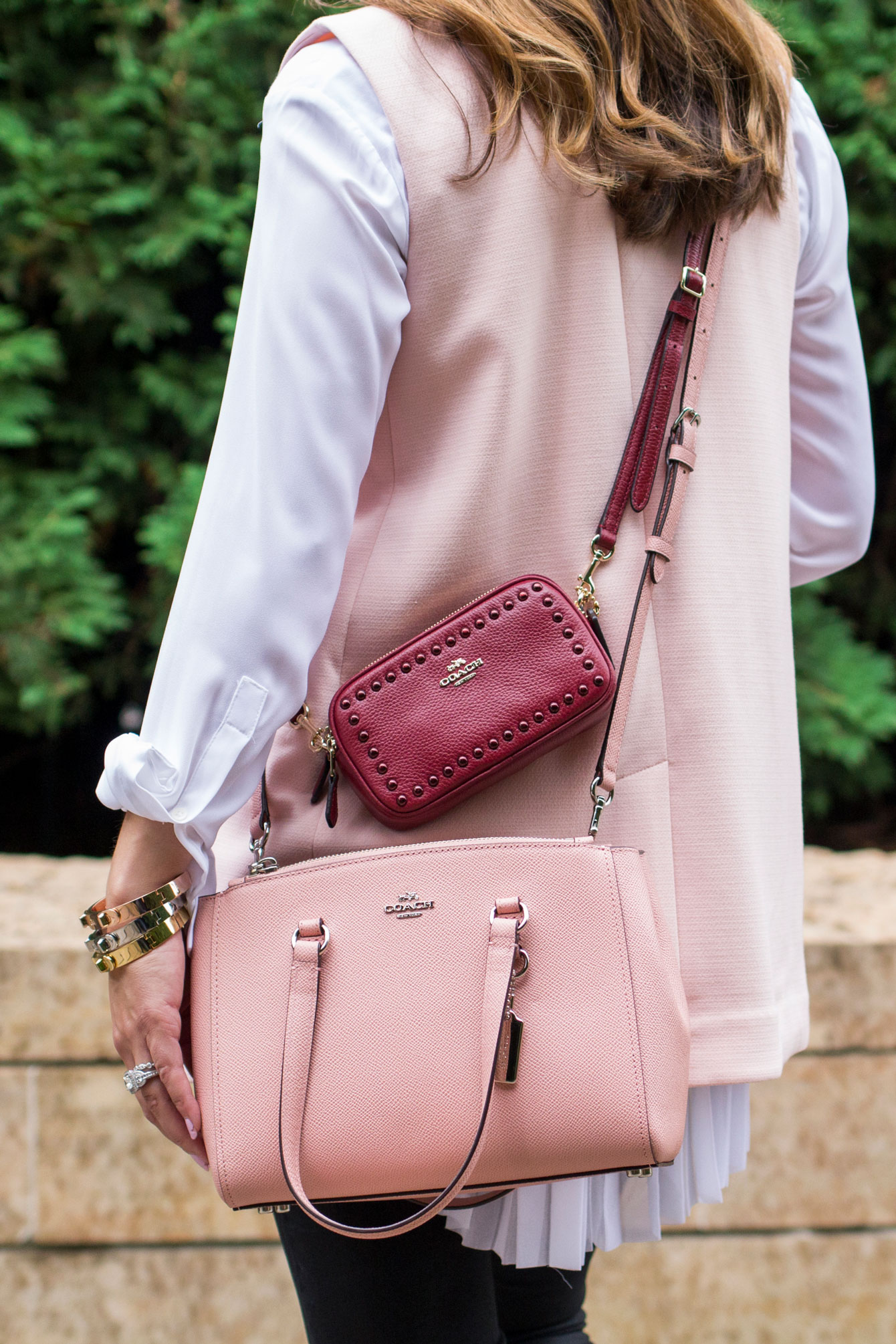 crossbody pink coach purse