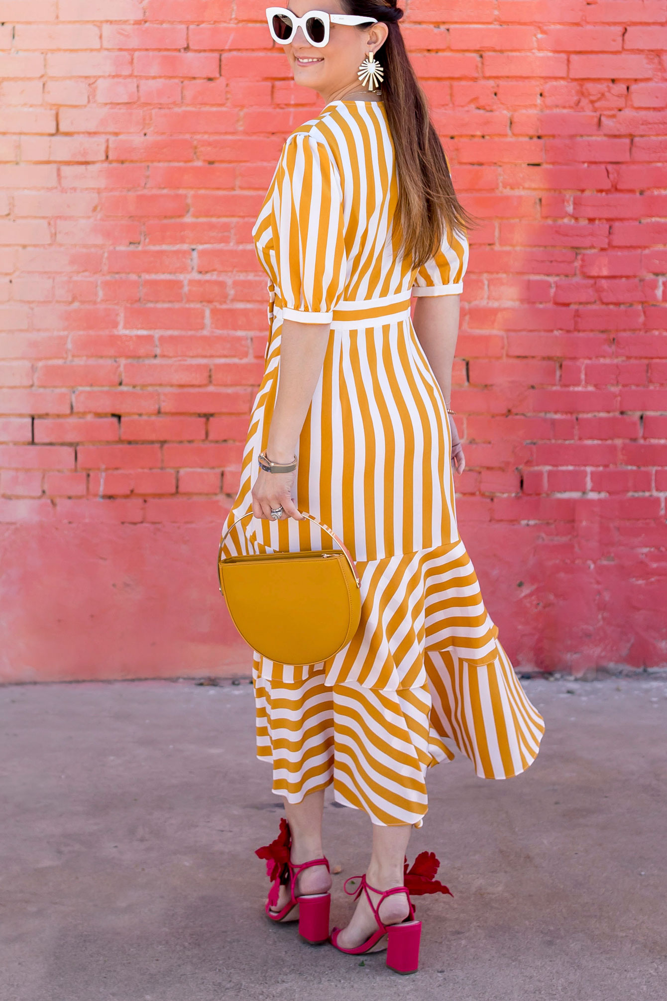 Jennifer Lake Yellow Stripe Dress