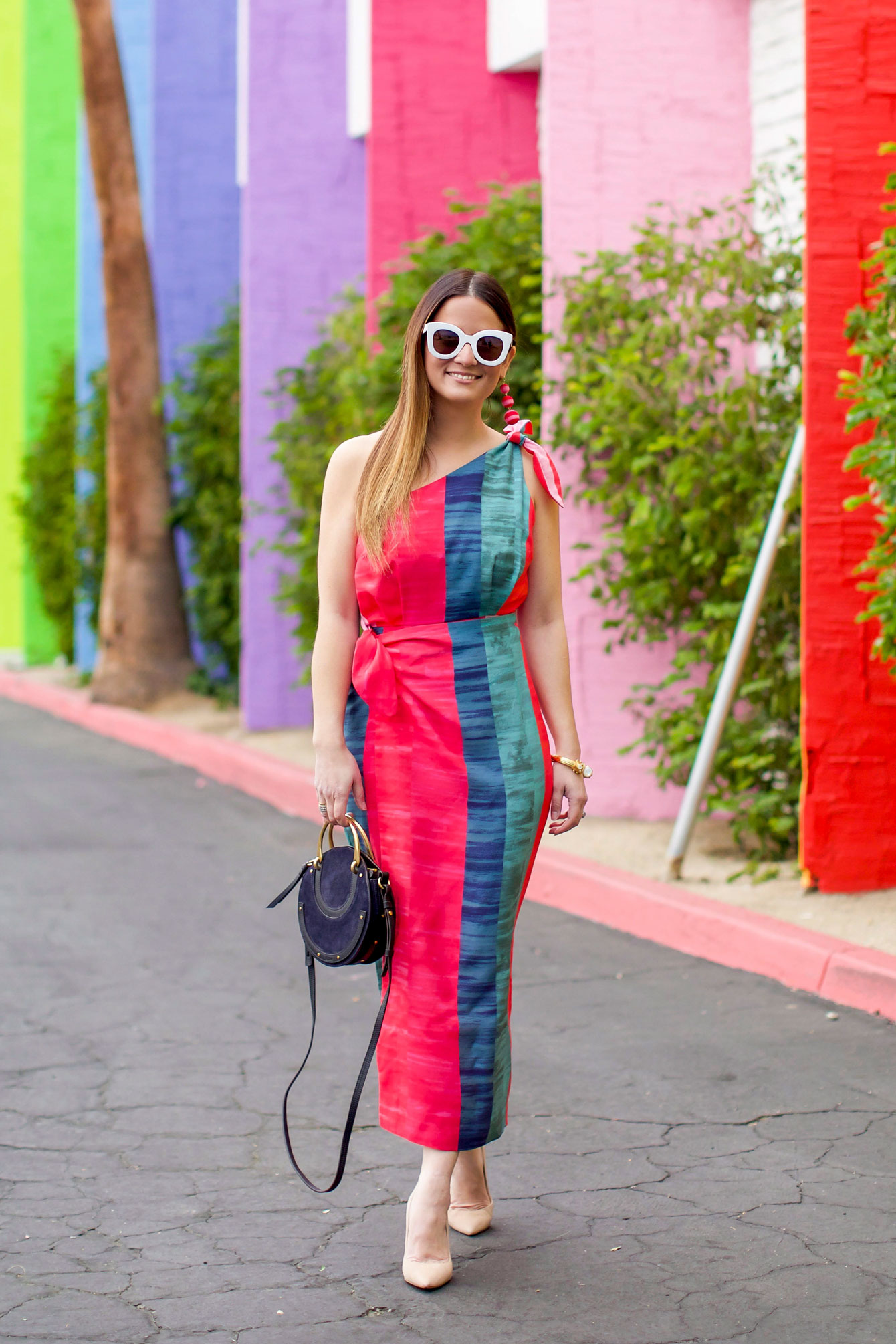 Mara Hoffman Multicolor One Shoulder Dress