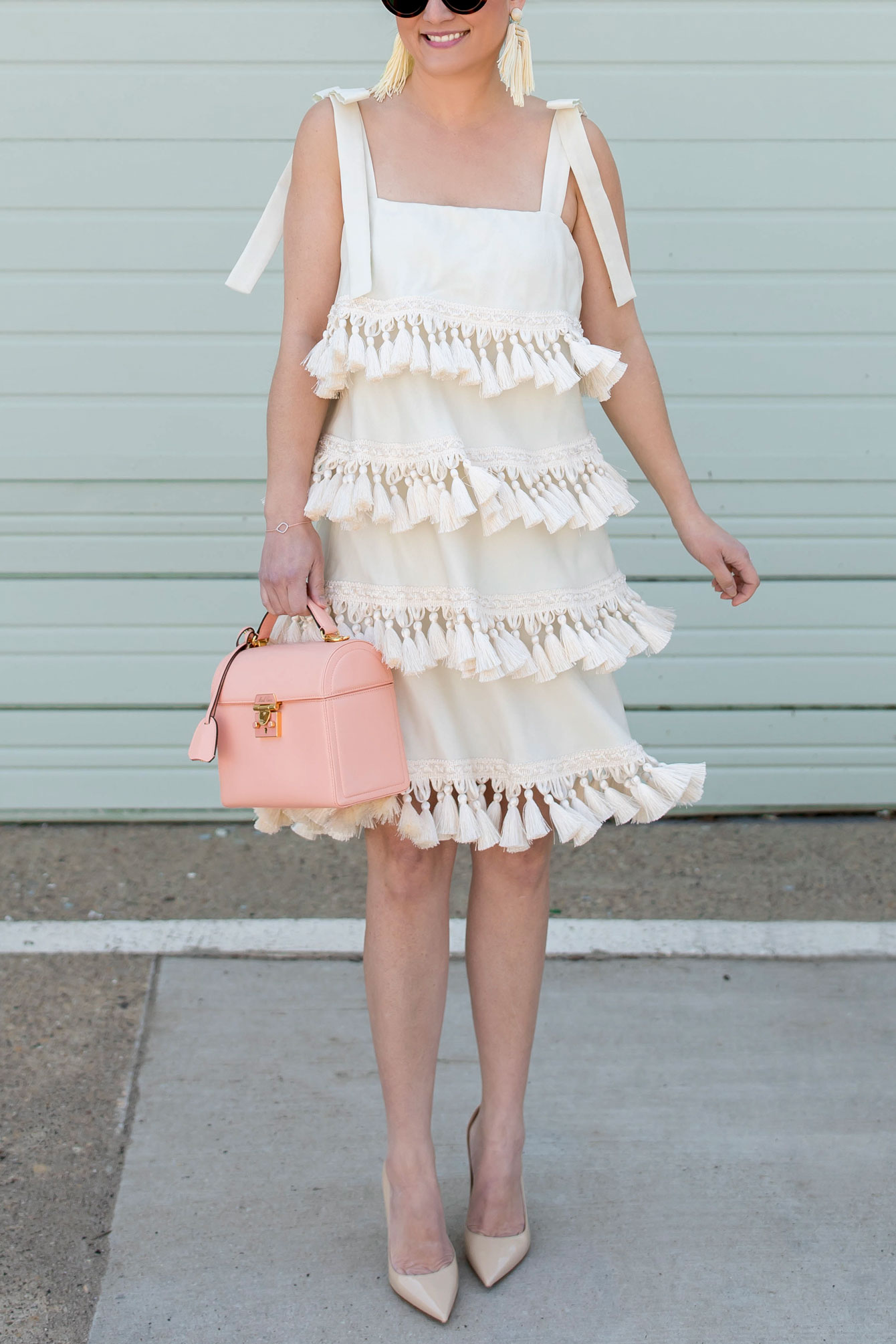 Mestiza Ivory Tassel Dress