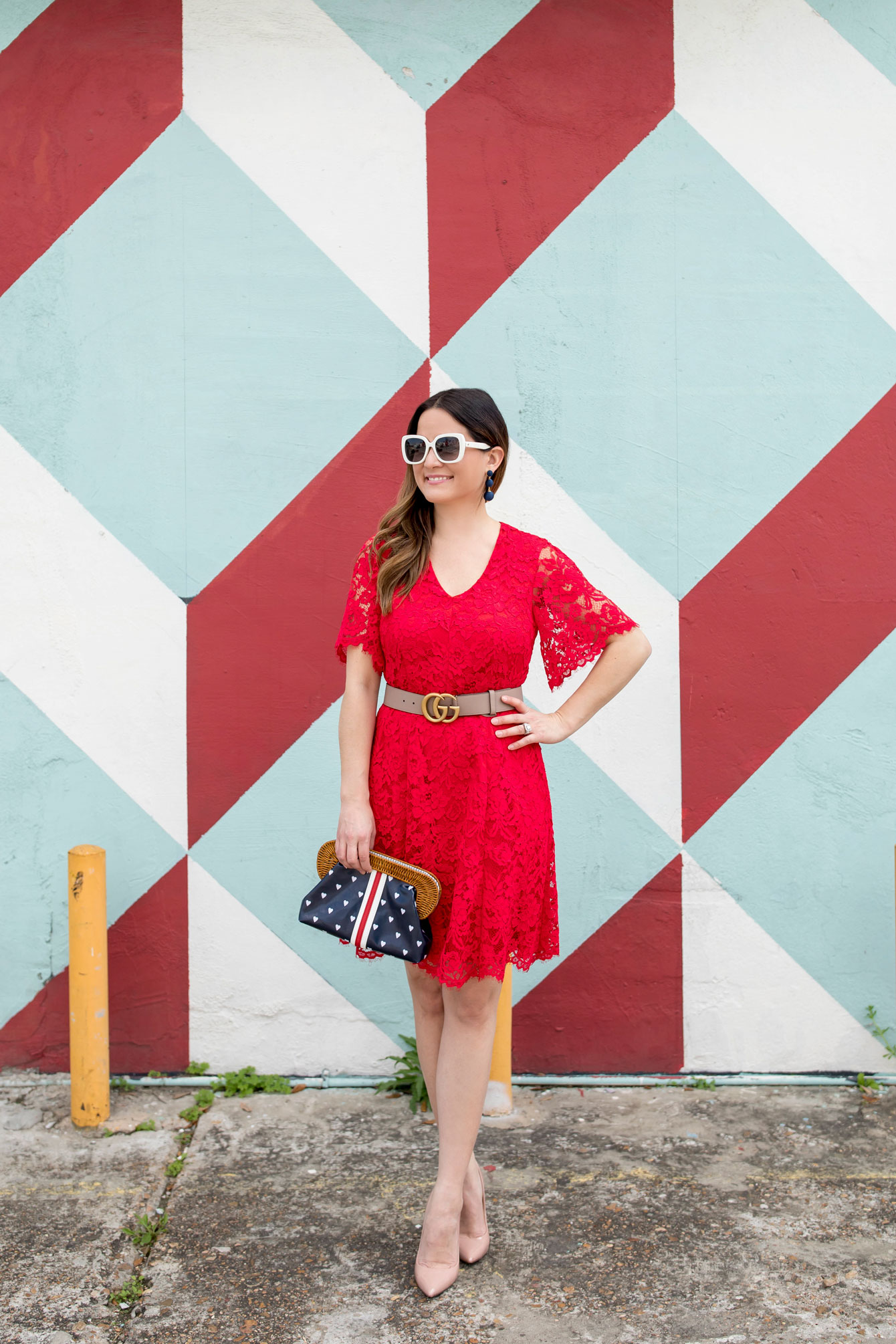 Red Lace Fit Flare Dress