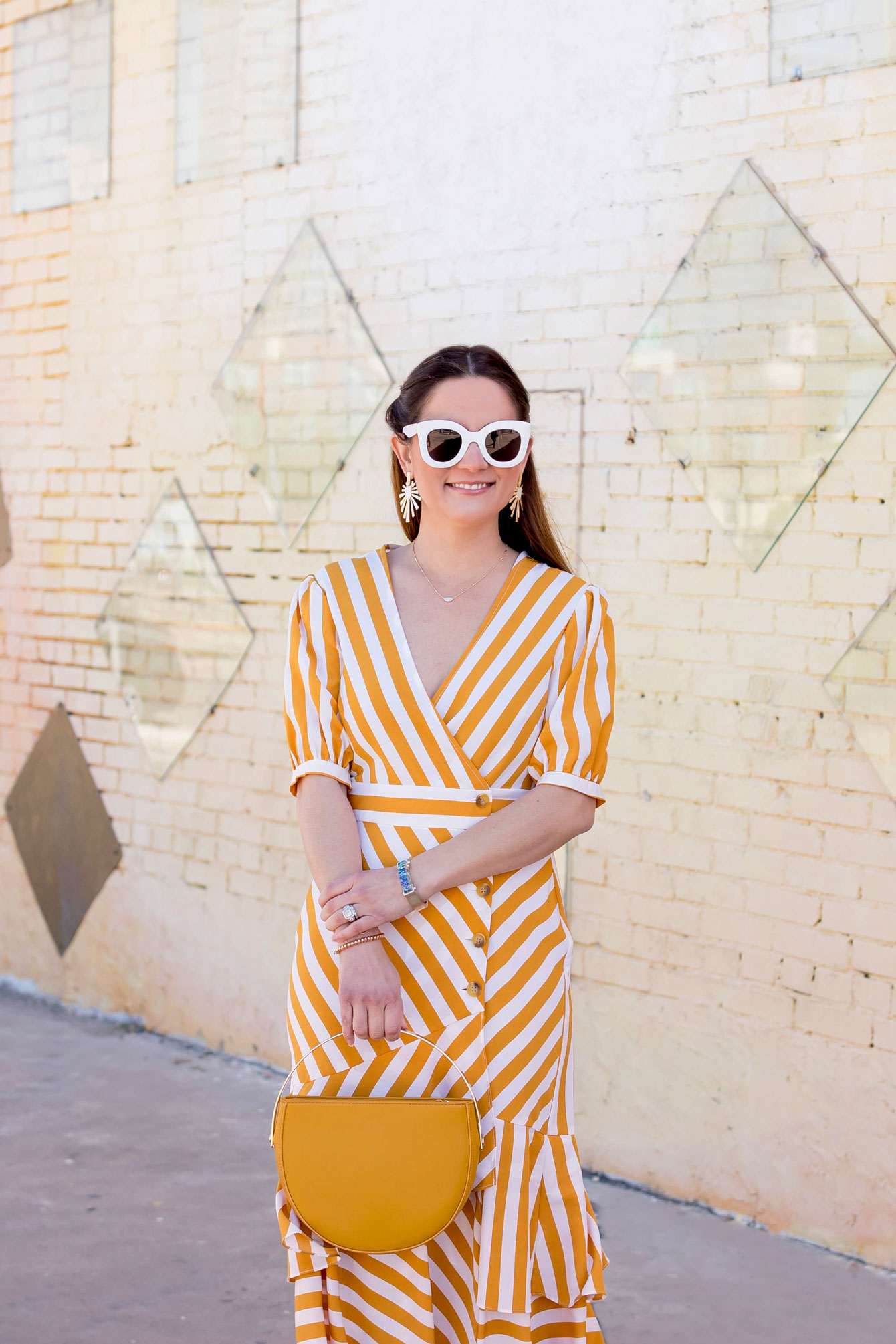 Topshop Yellow Stripe Dress