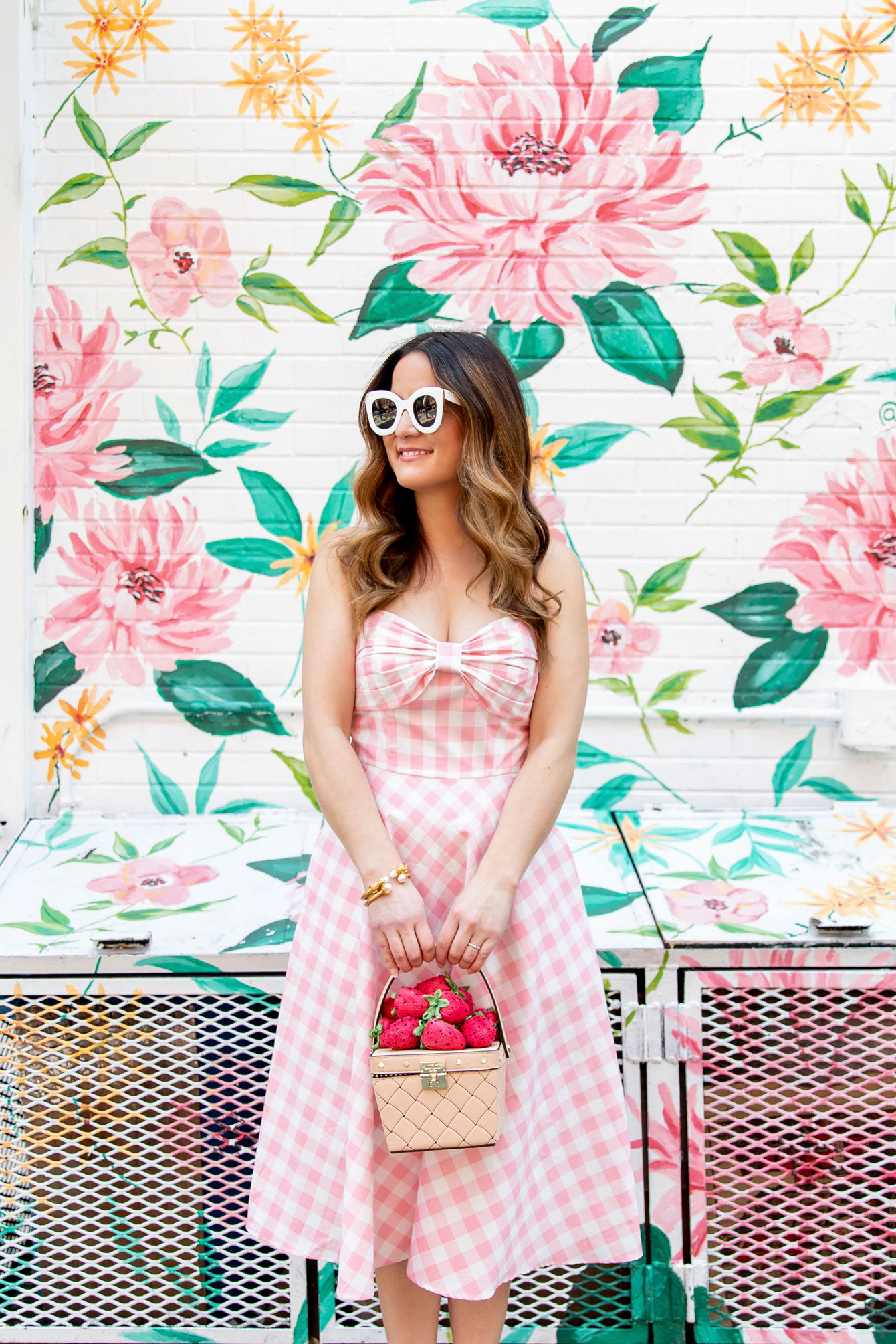 Eliza J Pink Gingham Dress