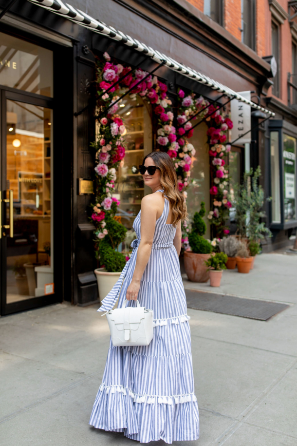 Eliza J Tiered Tassel Fringe Dress Stripe Maxi Nordstrom