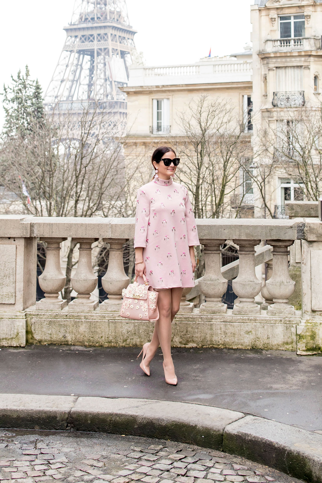 Jennifer Lake Pink Dress Paris