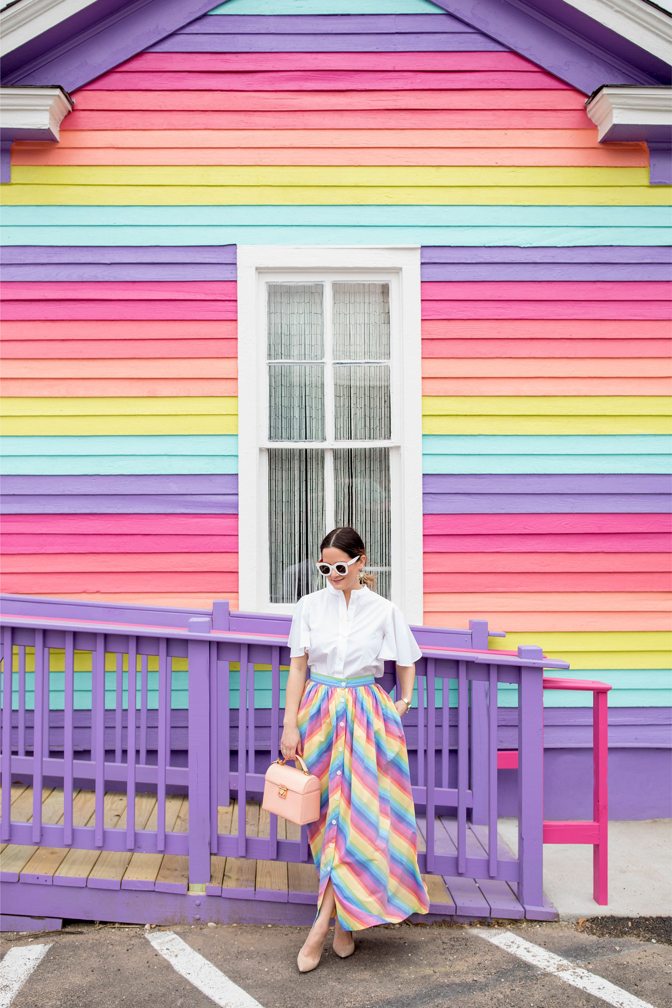 Jennifer Lake Rainbow Stripe House Austin