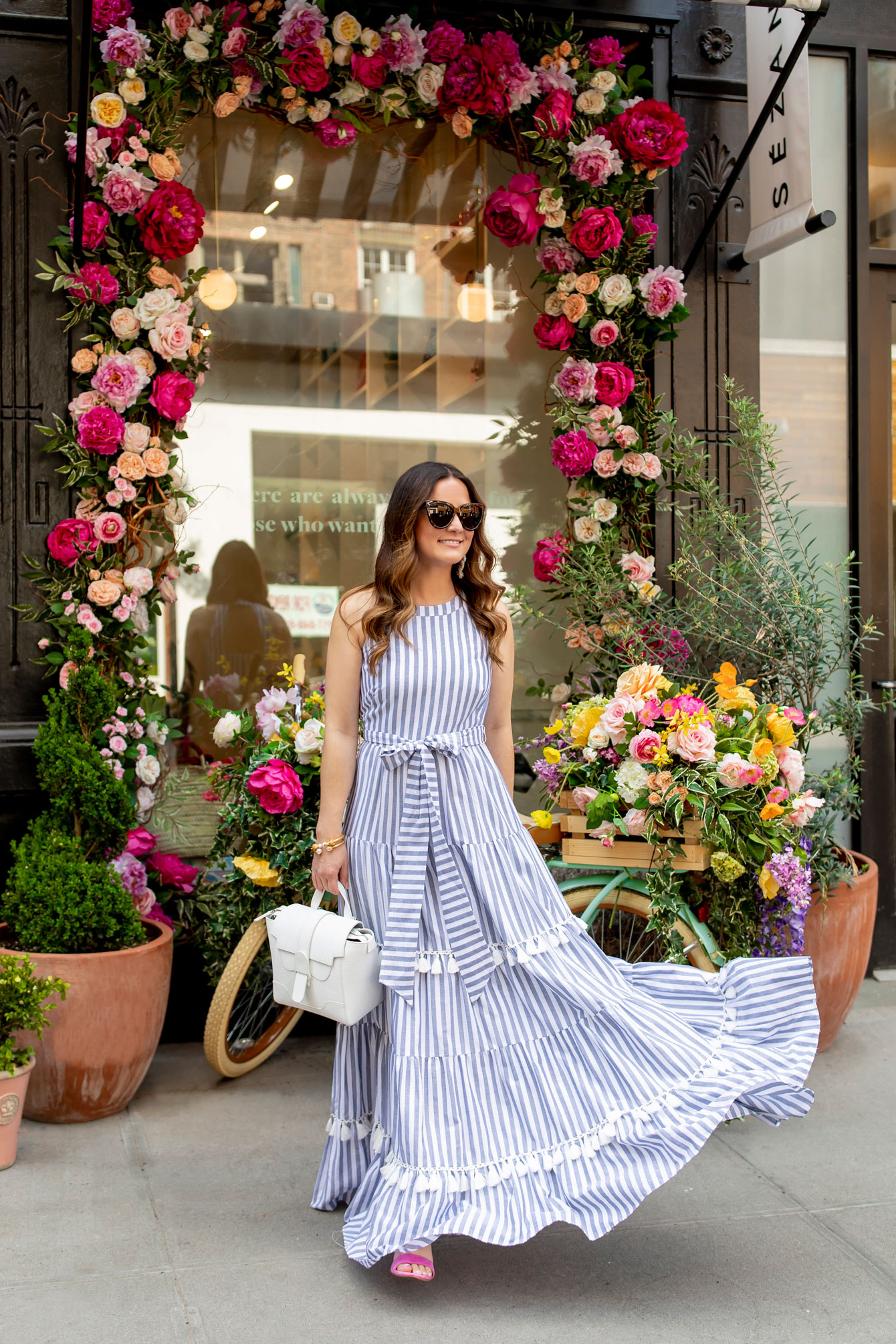 Jennifer Lake Stripe Maxi Dress