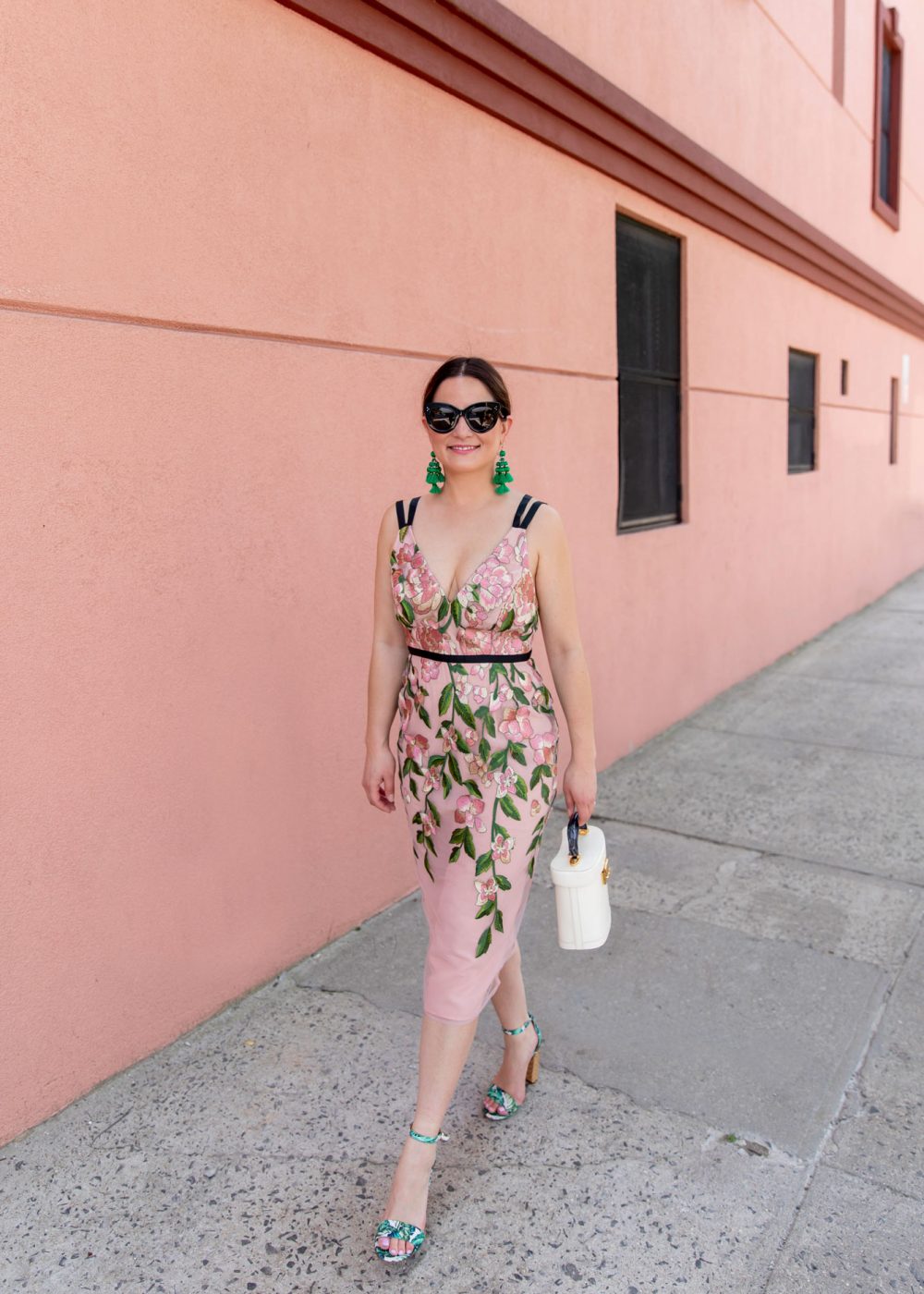 ASOS Design Blush Floral Embroidered Dress