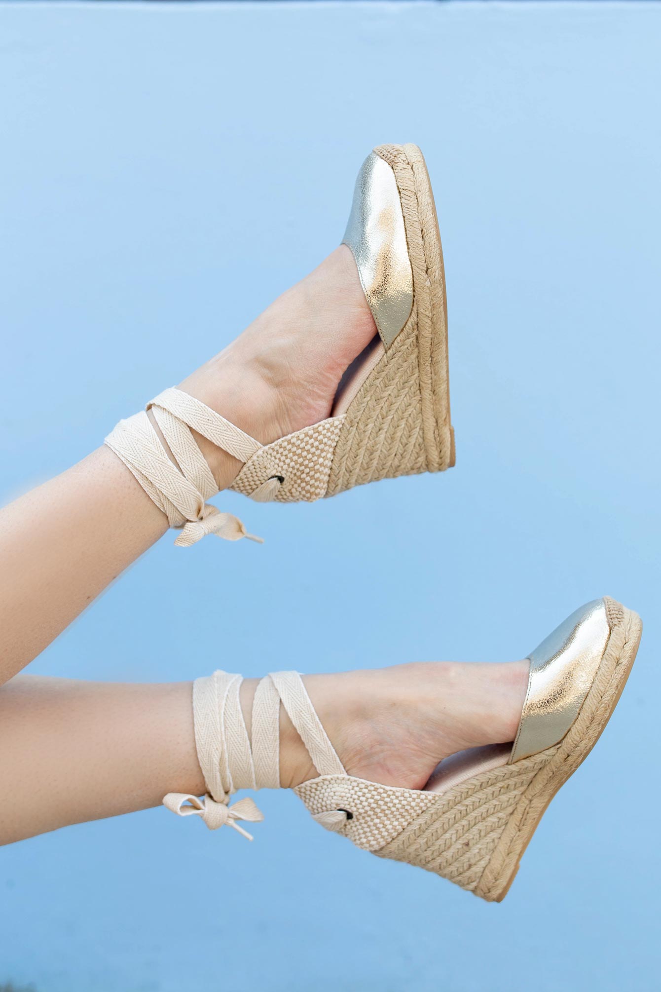 Soludos Metallic Espadrille Wedges