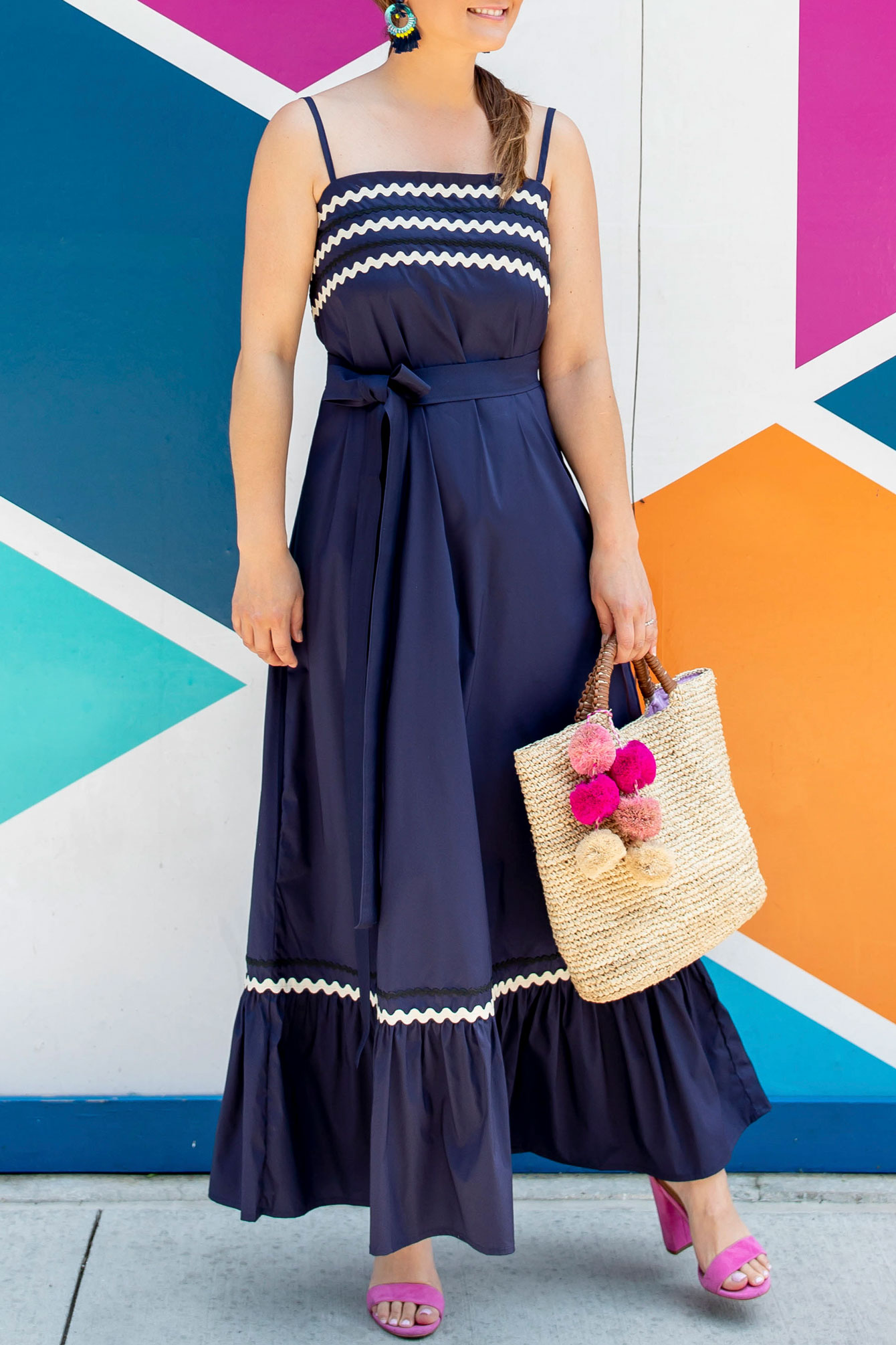 Vineyard Vines Navy Ric Rac Maxi Dress