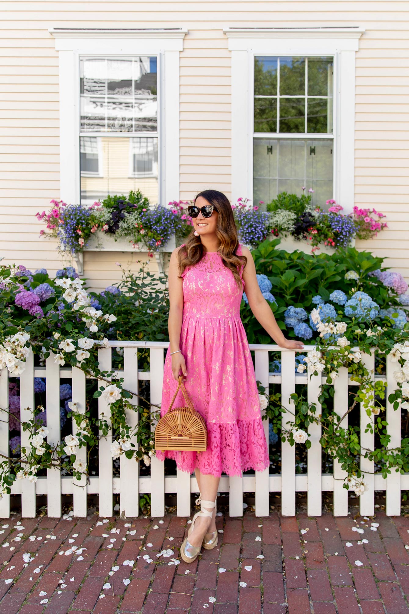 Jennifer Lake Pink Lace Dress Nantucket