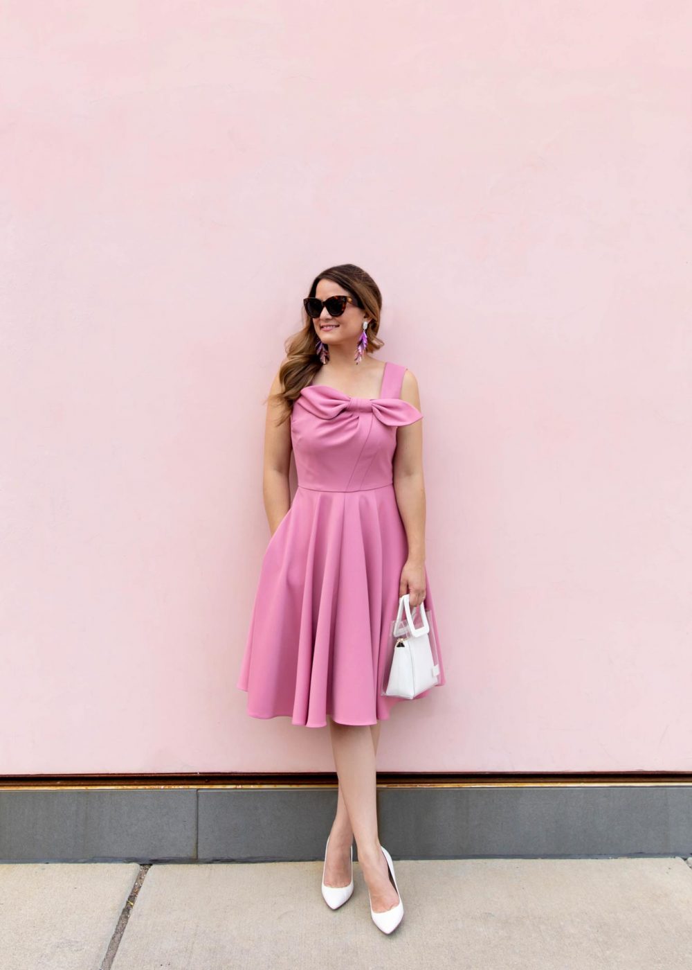 Gal Meets Glam Collection Pink Bow Dress