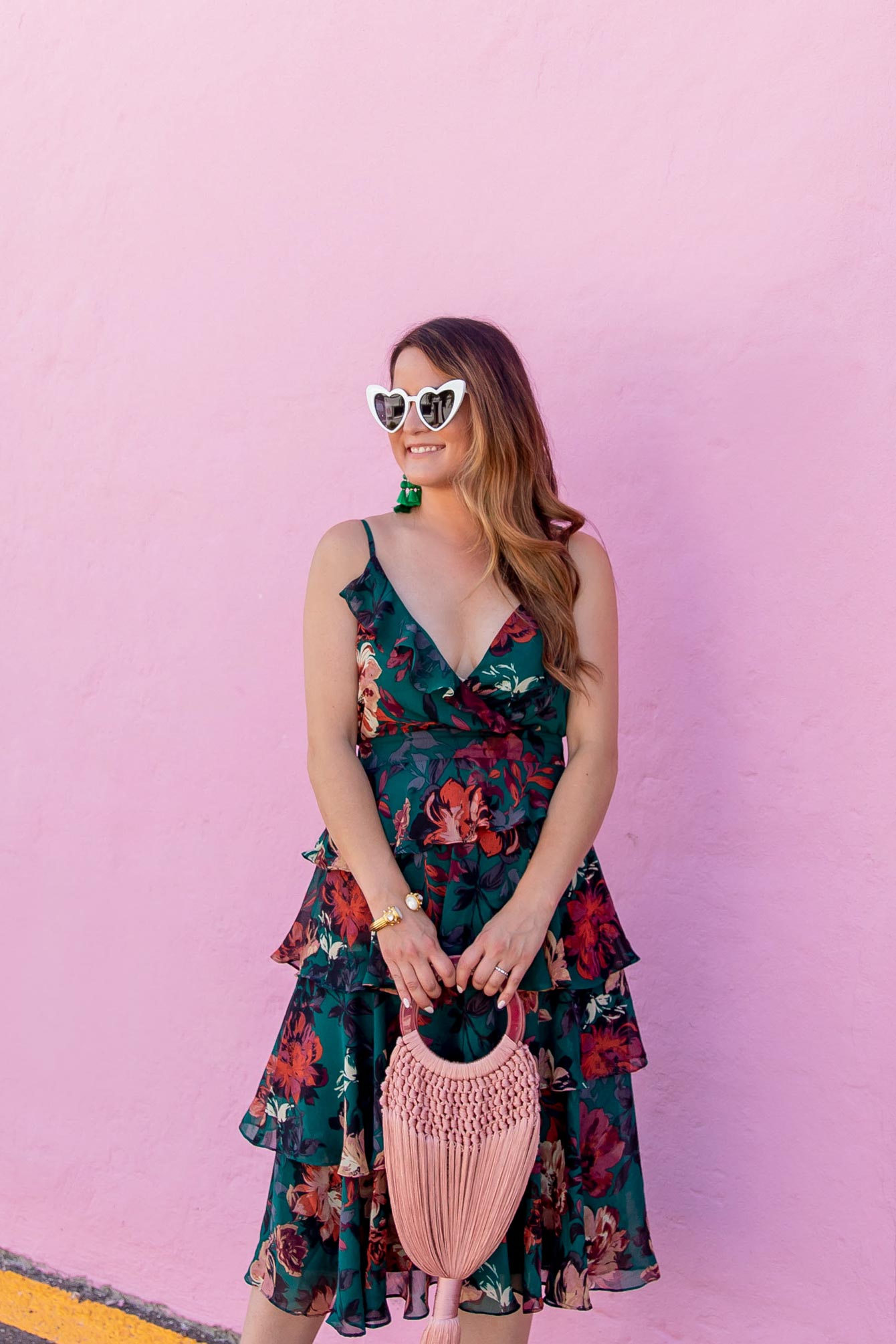 Style Charade Floral Tiered Ruffle Dress