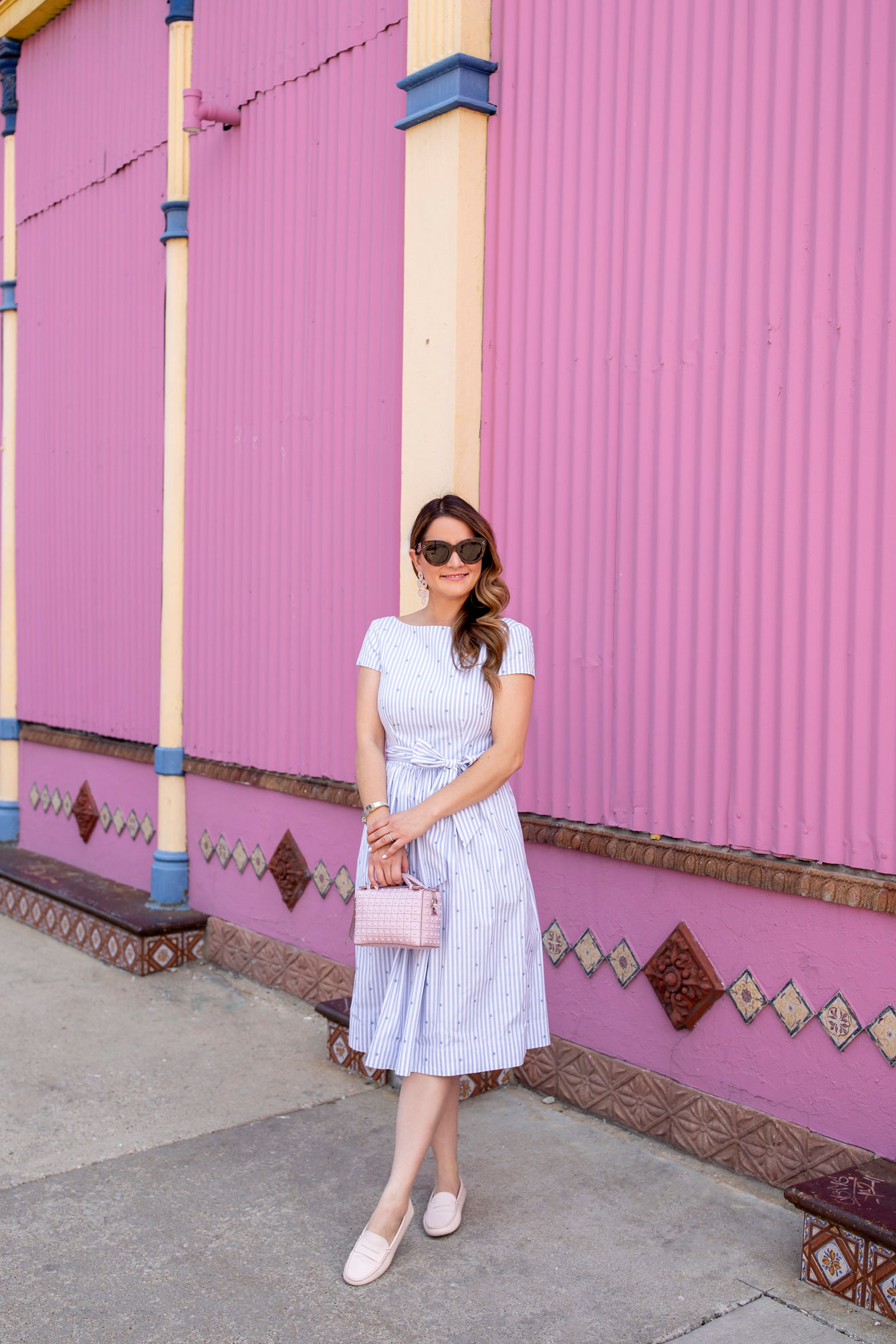 1901 Stripe Polka Dot Dress