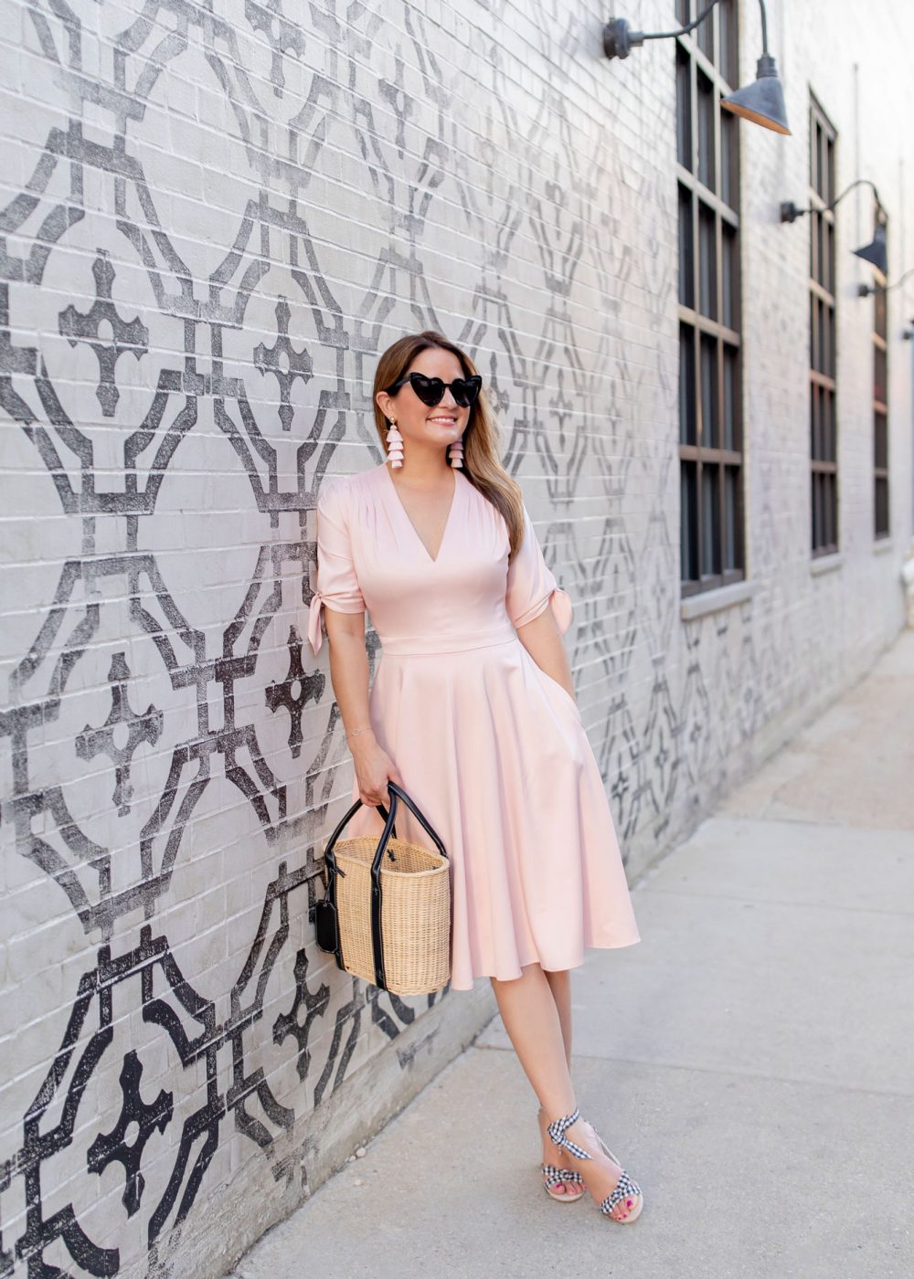 Gal Meets Glam Pink V Neck Dress