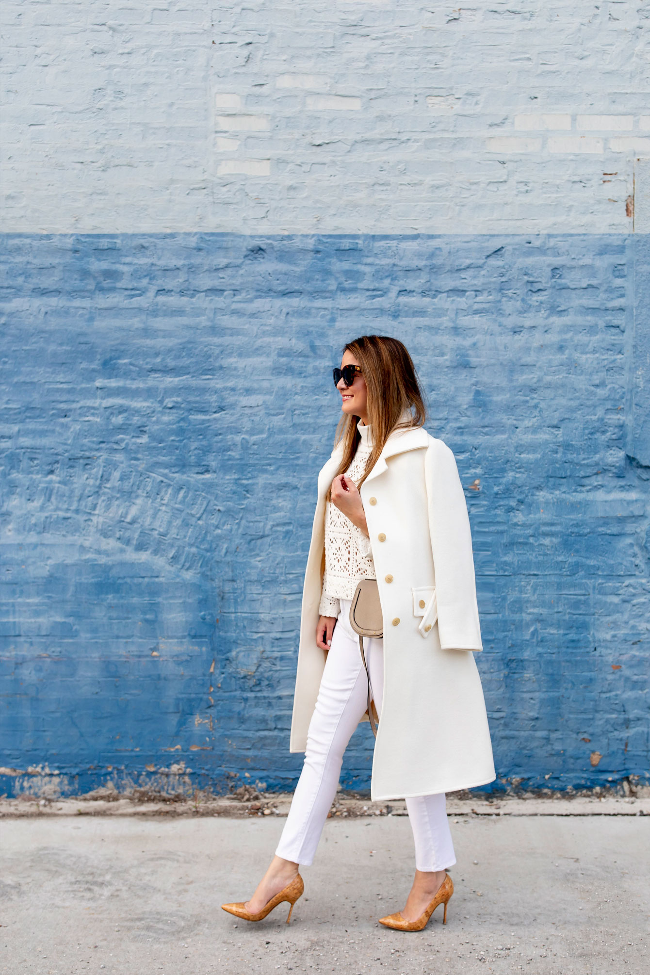 Jennifer Lake Ivory Wool Coat