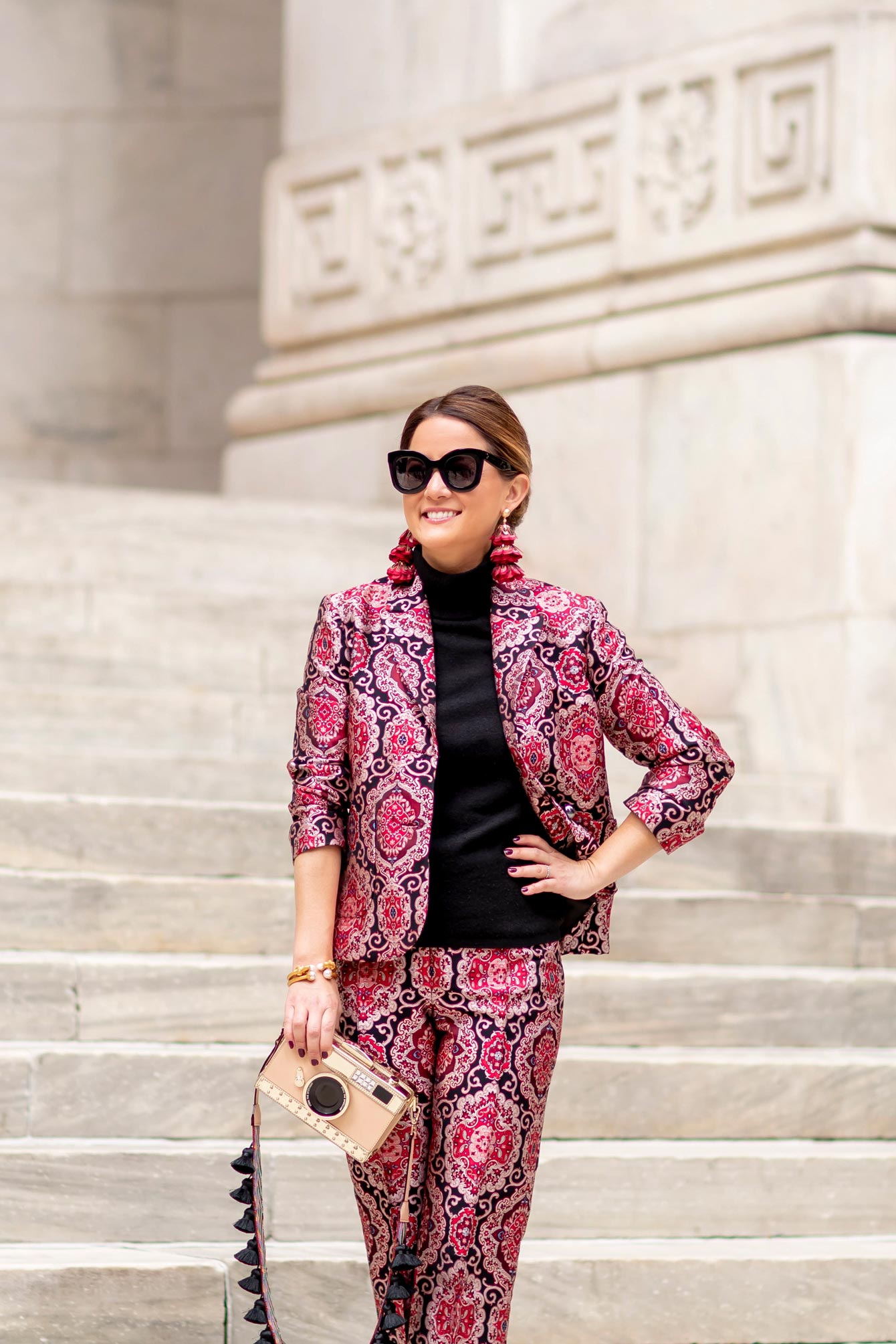 kate spade Burgundy Brocade Suit