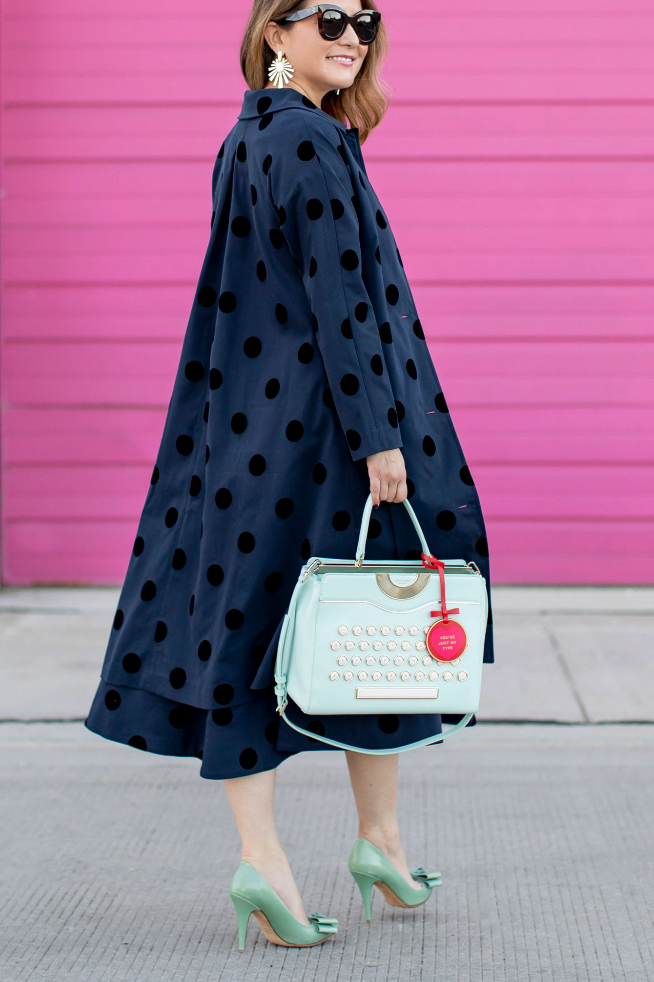 Navy Polka Dot Topcoat