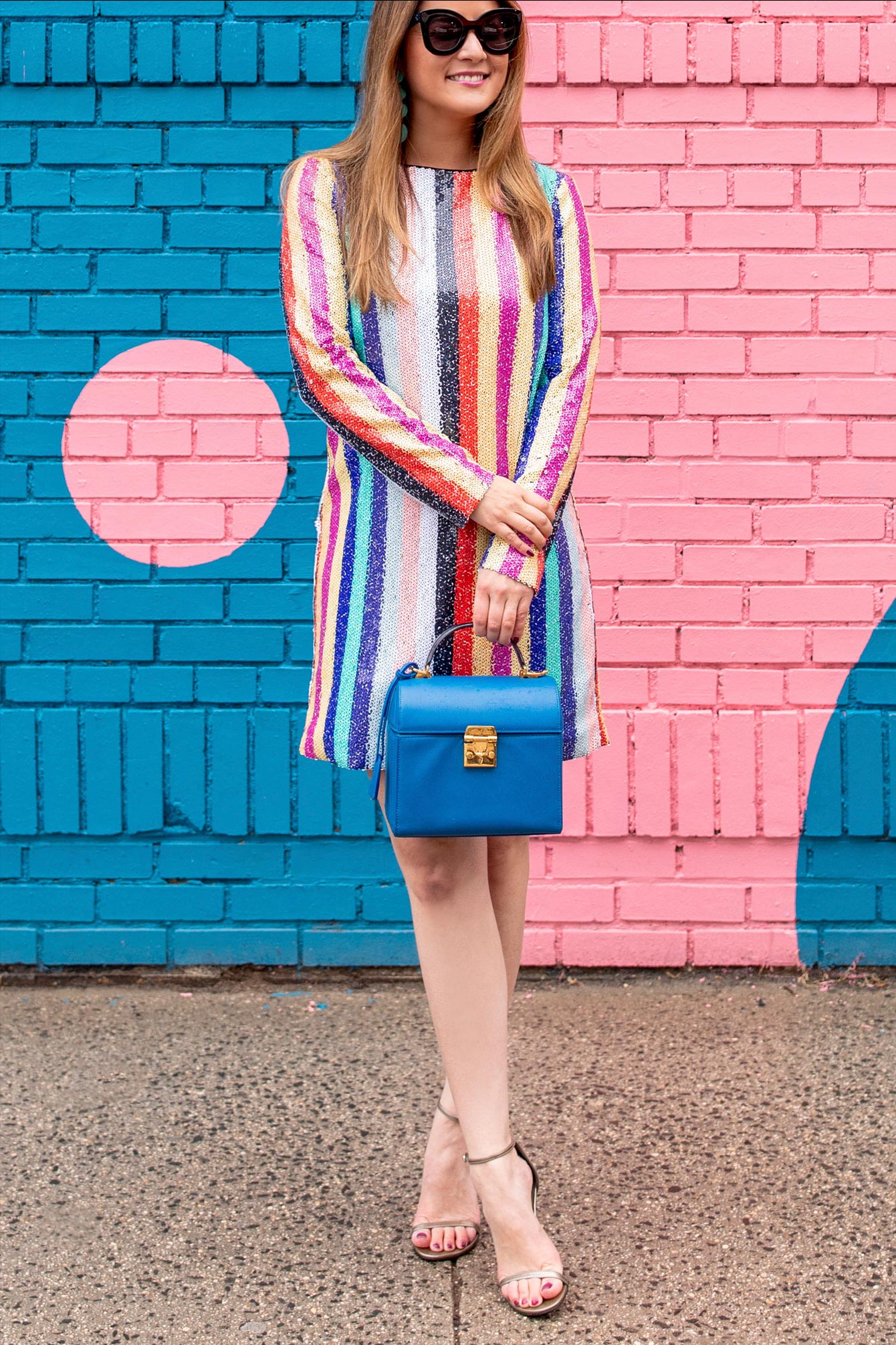 Rainbow Sequin Long Sleeve Mini Dress Rainbow Sequin Long Sleeve Mini Dress