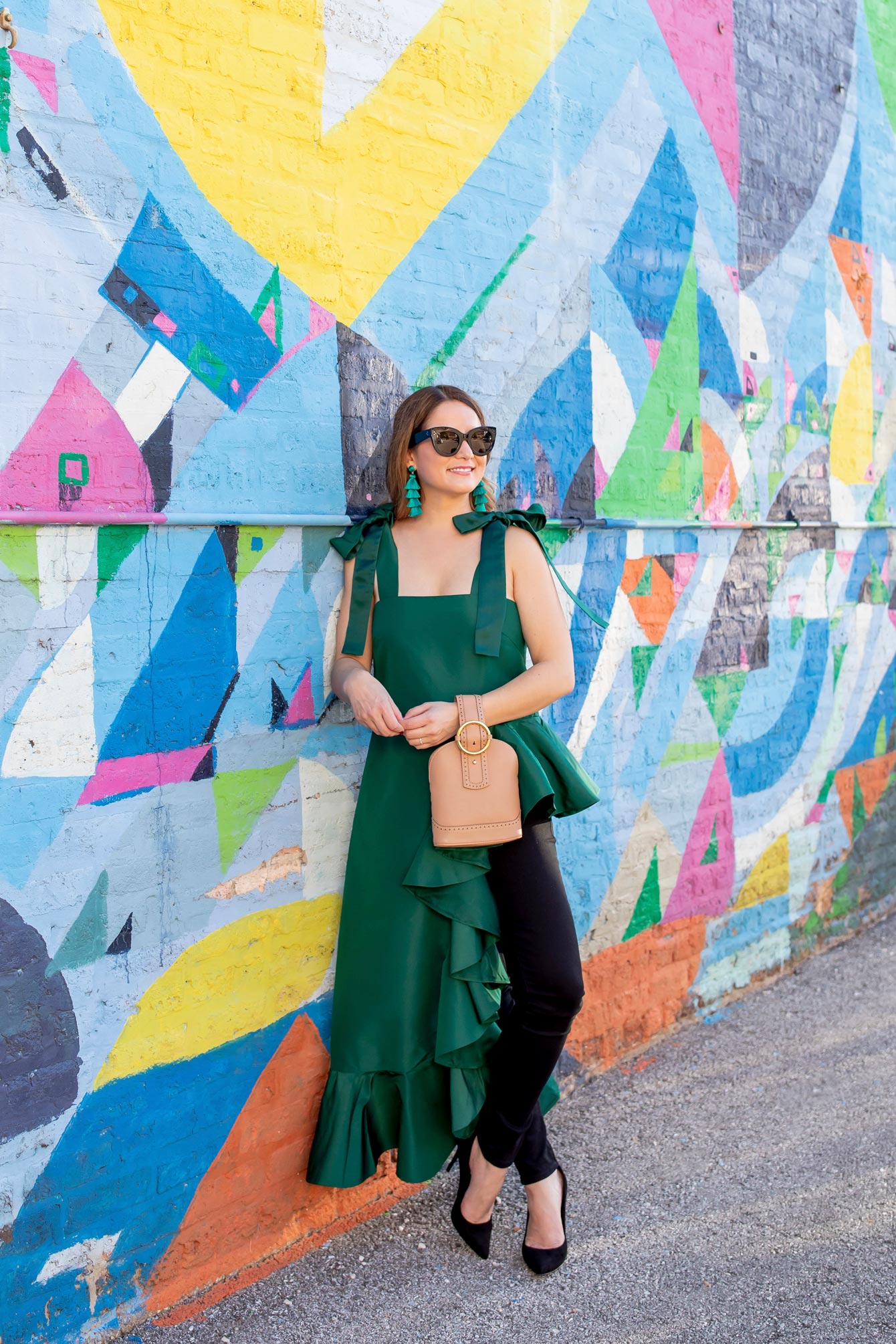 Emerald Green Ruffle Statement Top