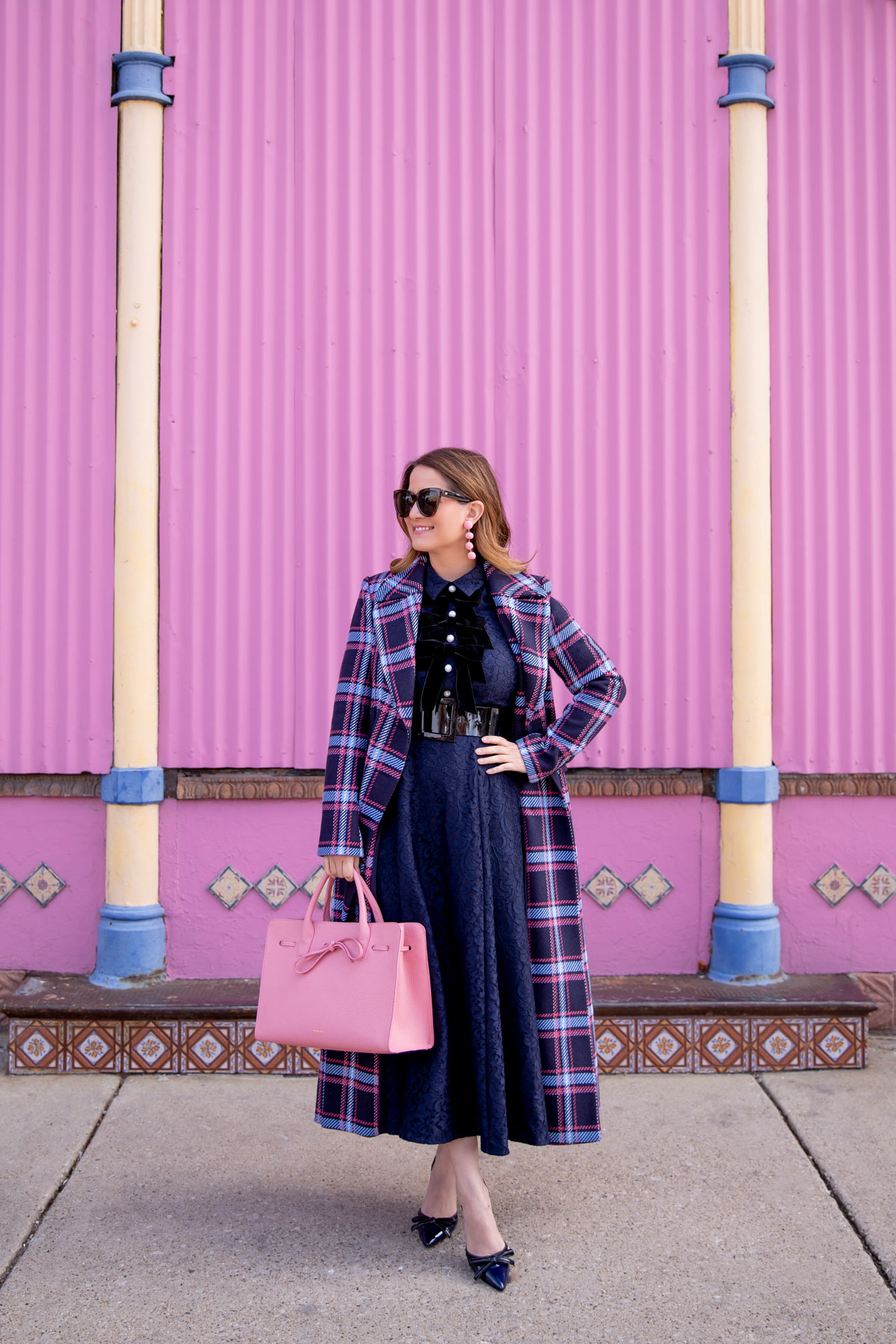 Halogen Atlantic Pacific Long Plaid Coat