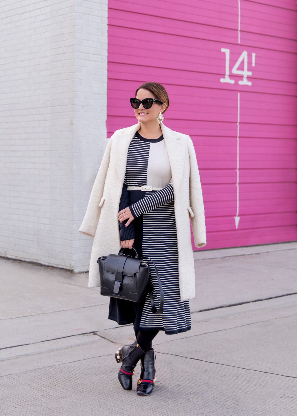 Jennifer Lake Black Ivory Sweater Dress