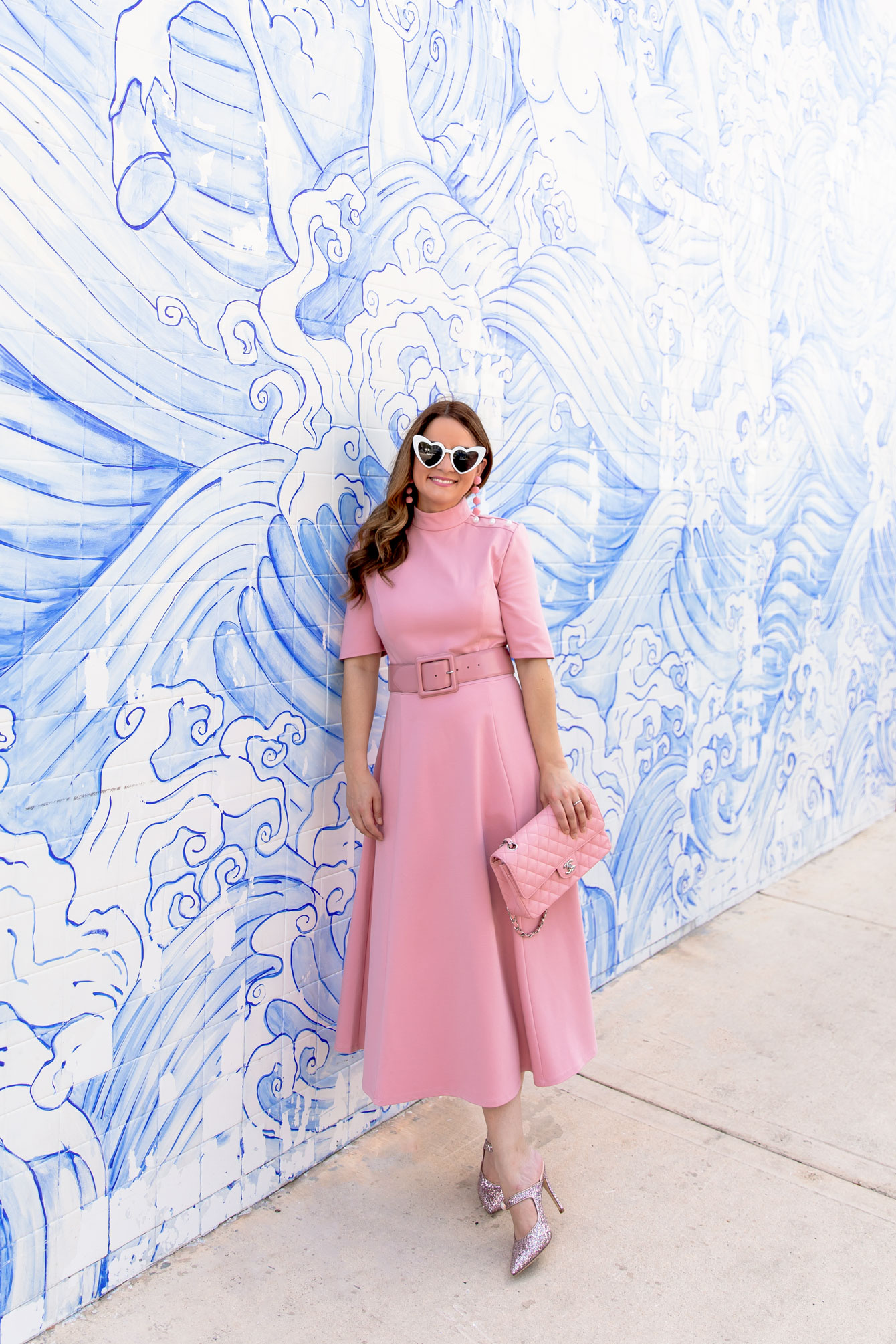 A Pink Fit and Flare Midi Dress at an ...