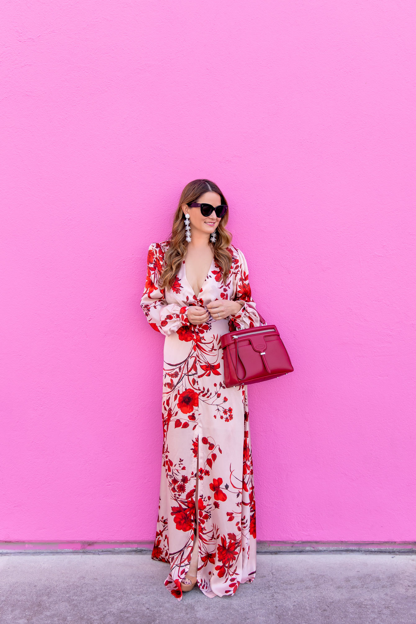 Pink Floral Maxi Dress