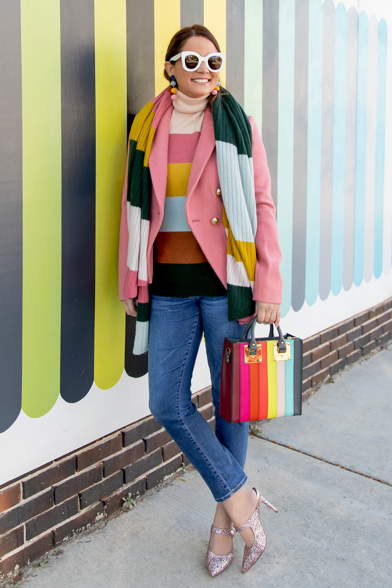 Sophie Hulme Rainbow Stripe Tote Bag