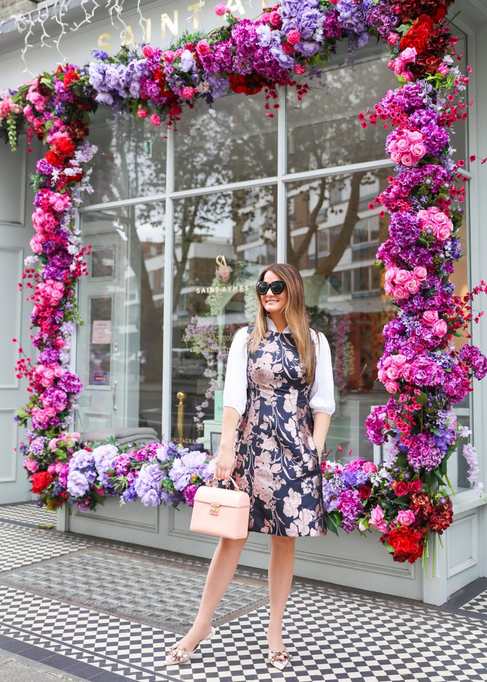 Eliza J Navy Floral Dress London