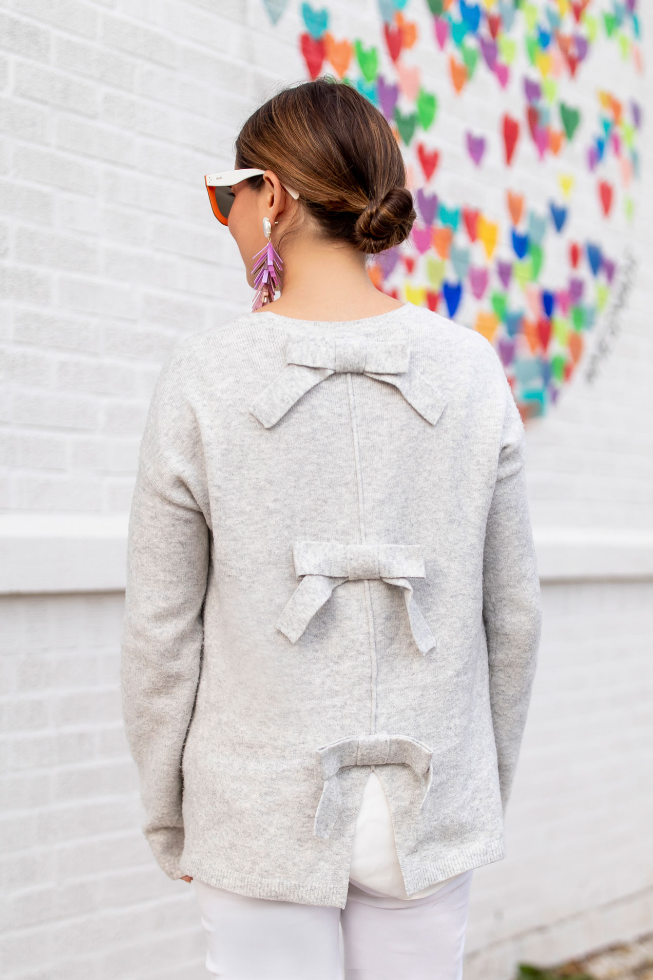 Grey Bow Back Sweater