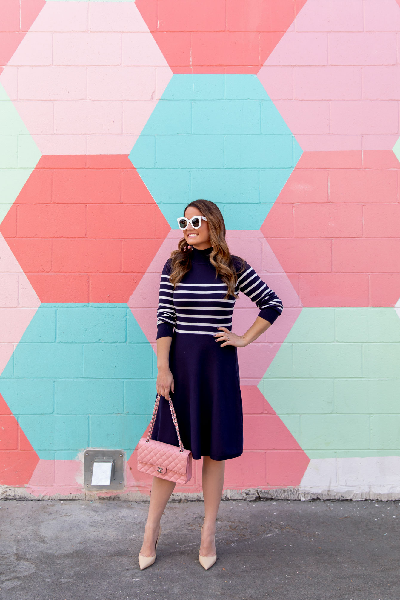 Jennifer Lake Stripe Sweater Dress