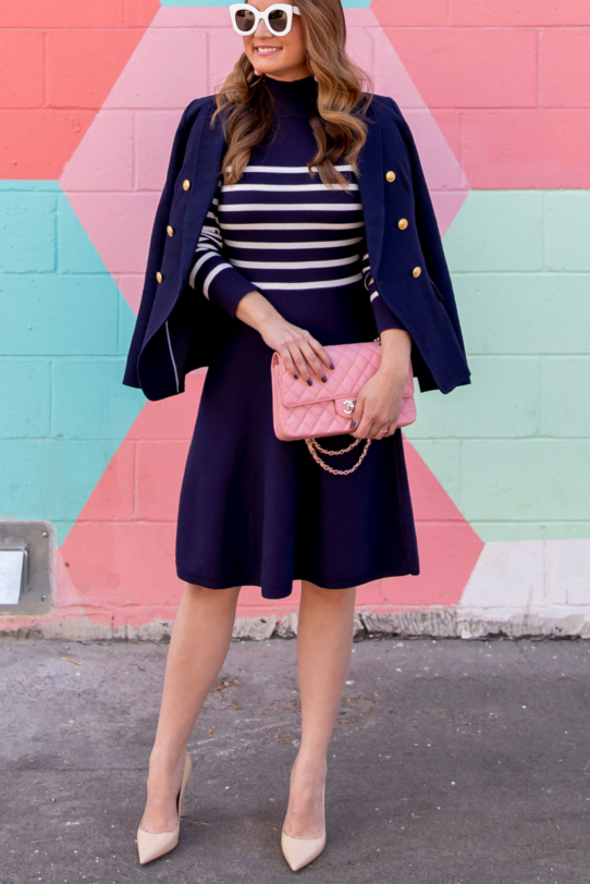 Navy Stripe Sweater Dress // Friday Charades Style Charade