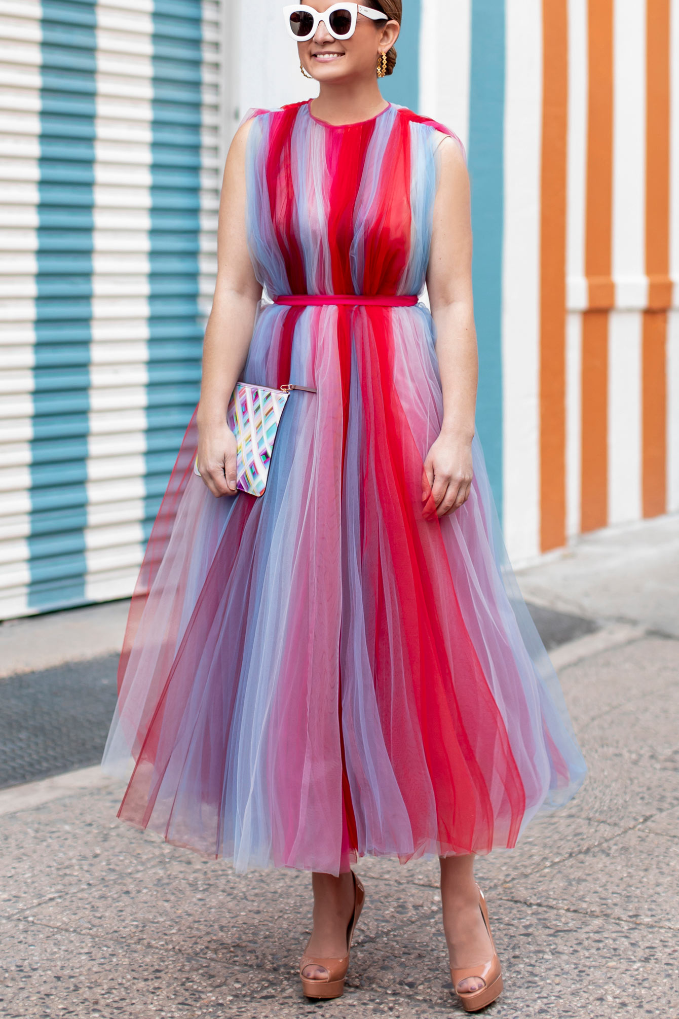 Carolina Herrera Multicolor Tulle Dress