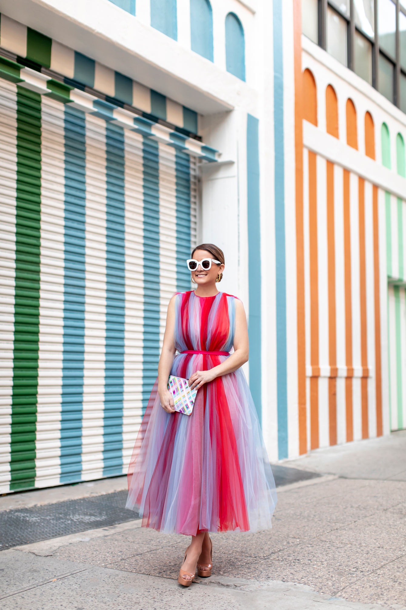 Carolina Herrera Stripe Tulle Dress