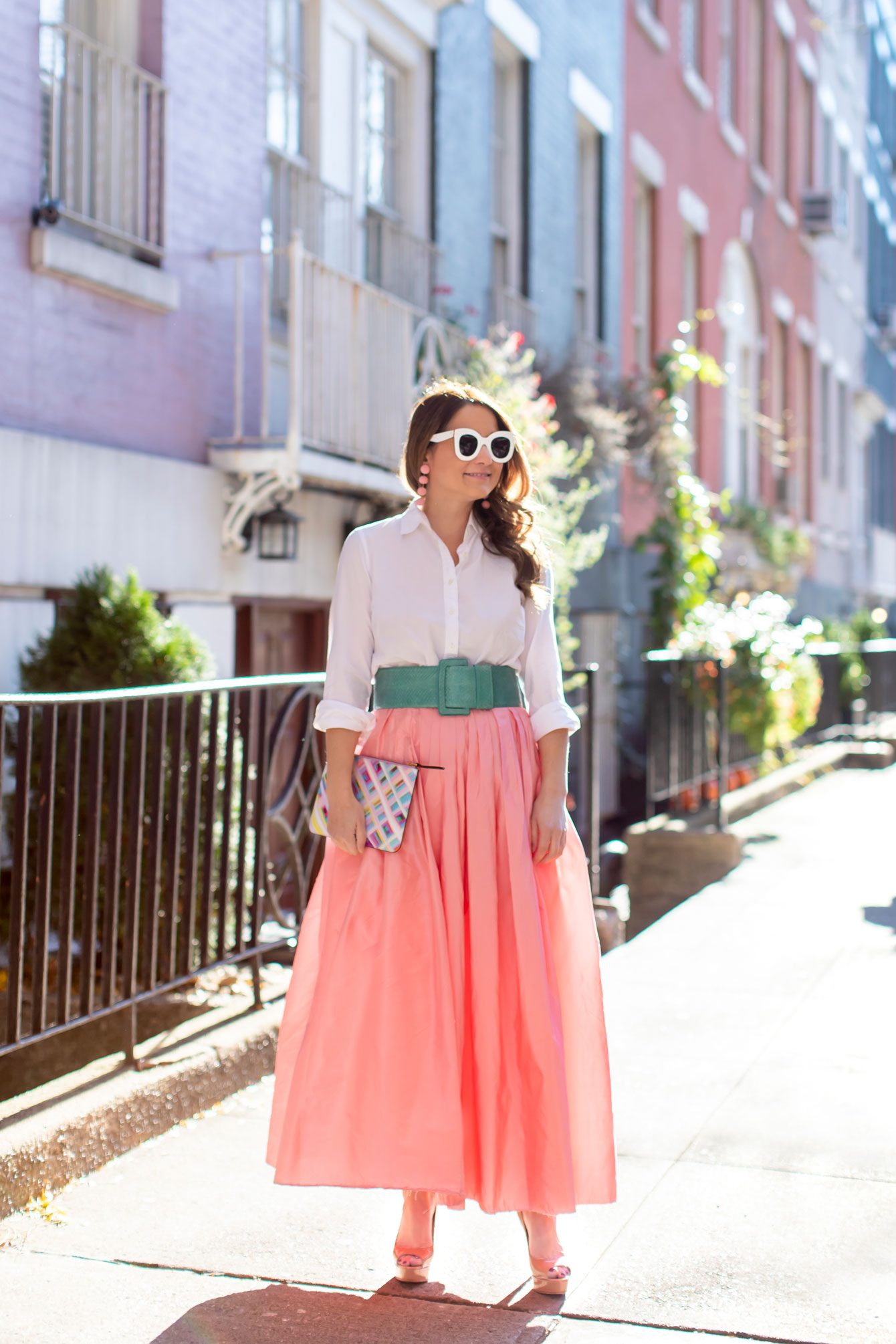 Jennifer Lake Carolina Herrera Pink Ball Skirt