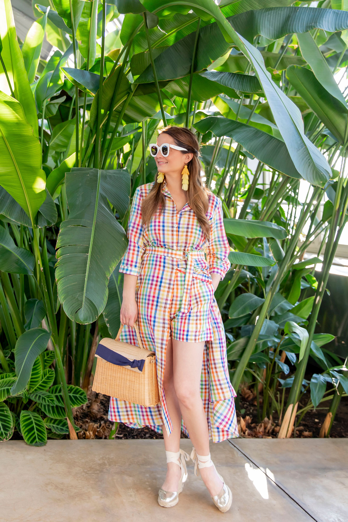 MDS Stripes Rainbow Chec Shirtdress