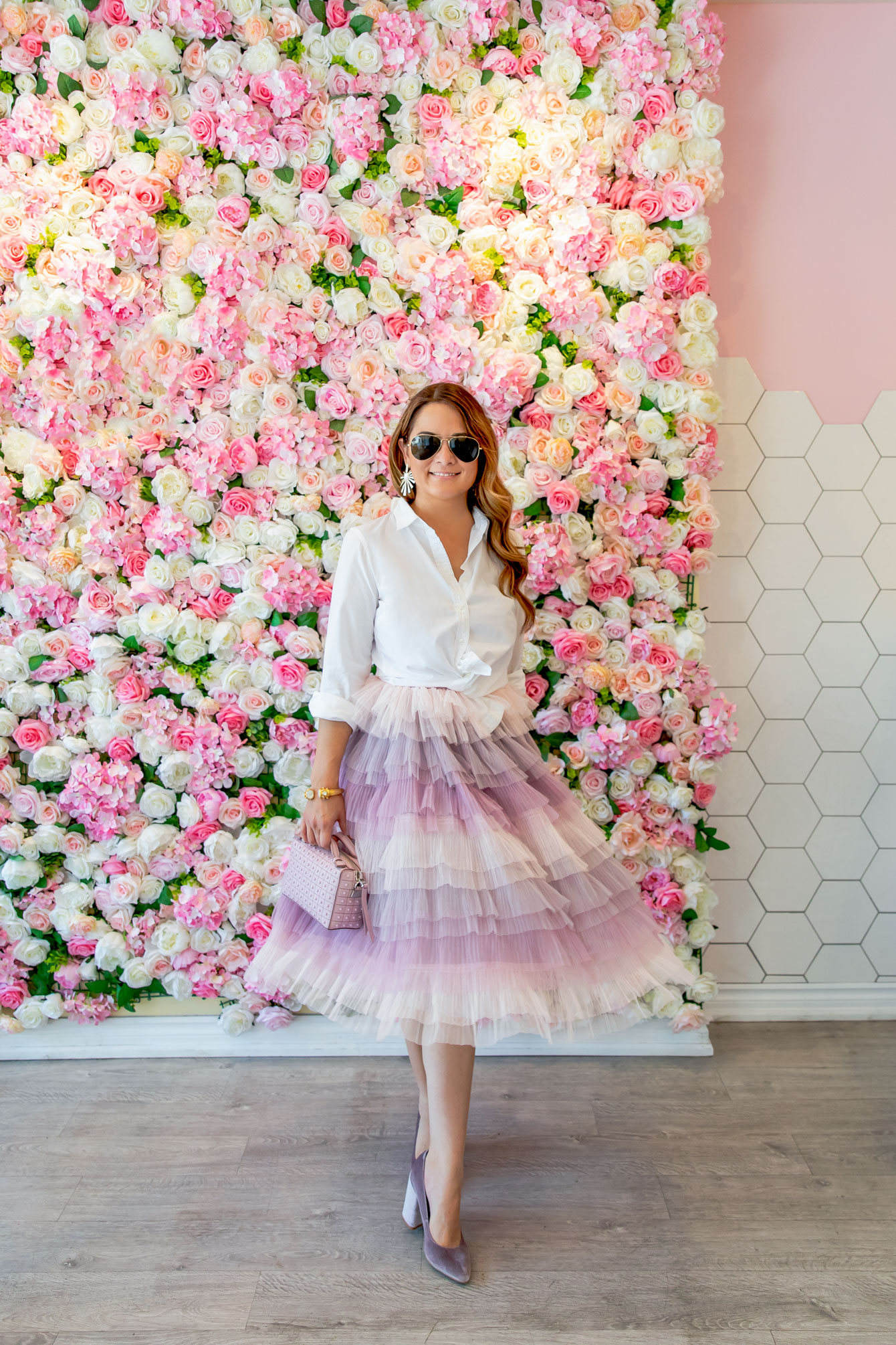 Ombre Tulle Ruffle Dress