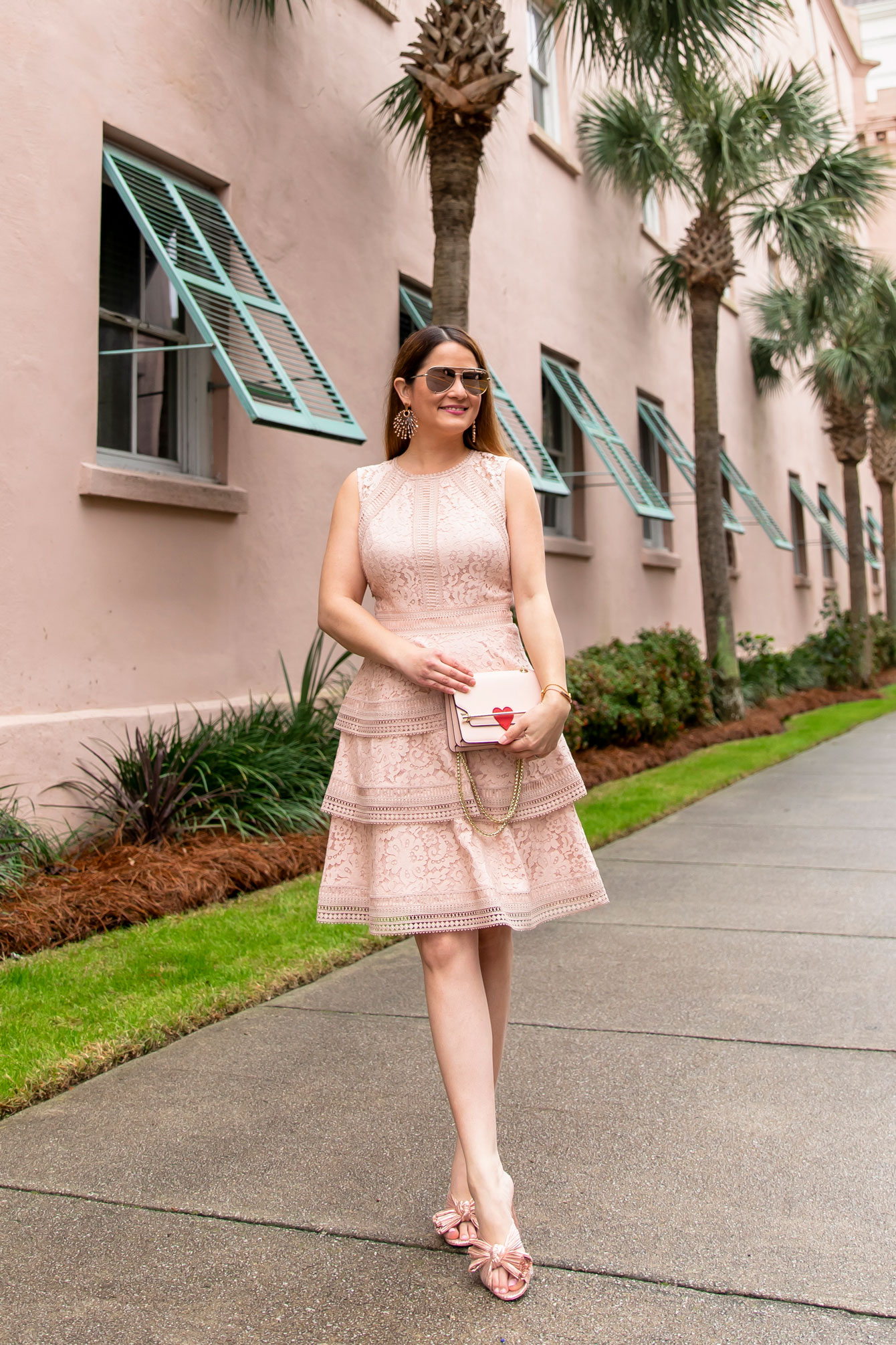 Eliza J Pink Lace Dress