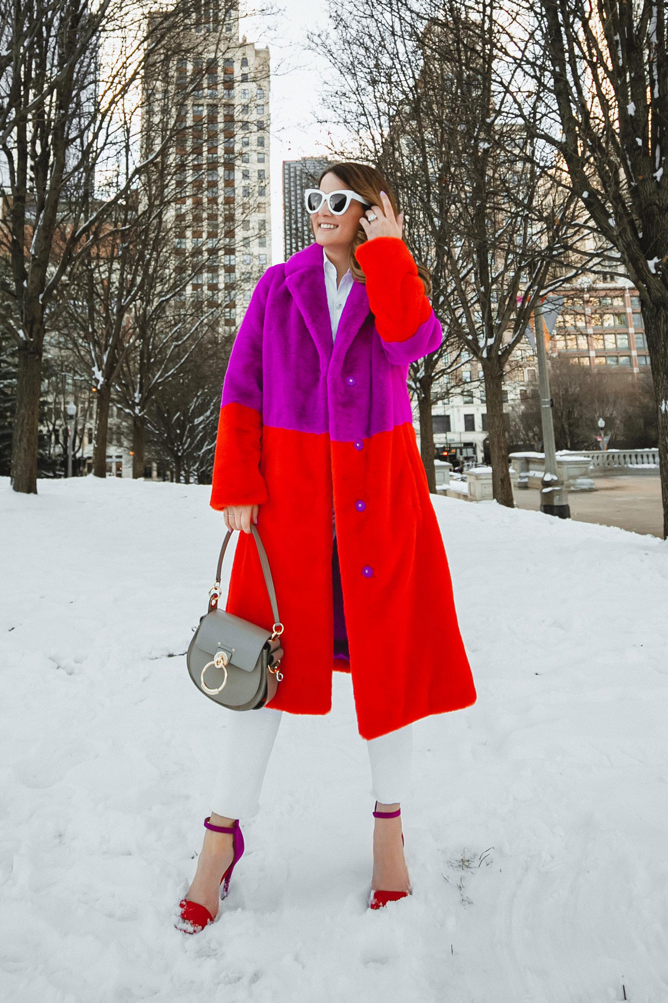The Coziest Fur Coat and Chloe Tess Bag - Style Charade