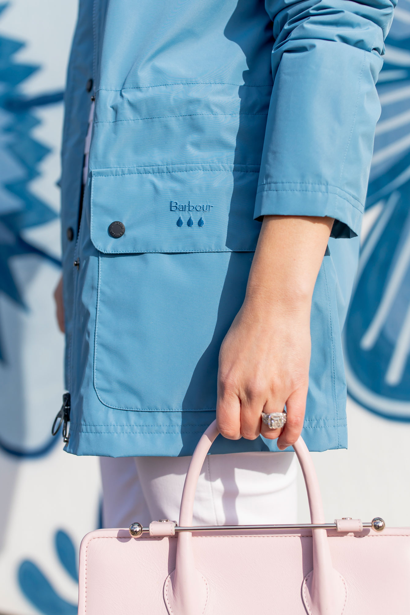 barbour blue rain jacket